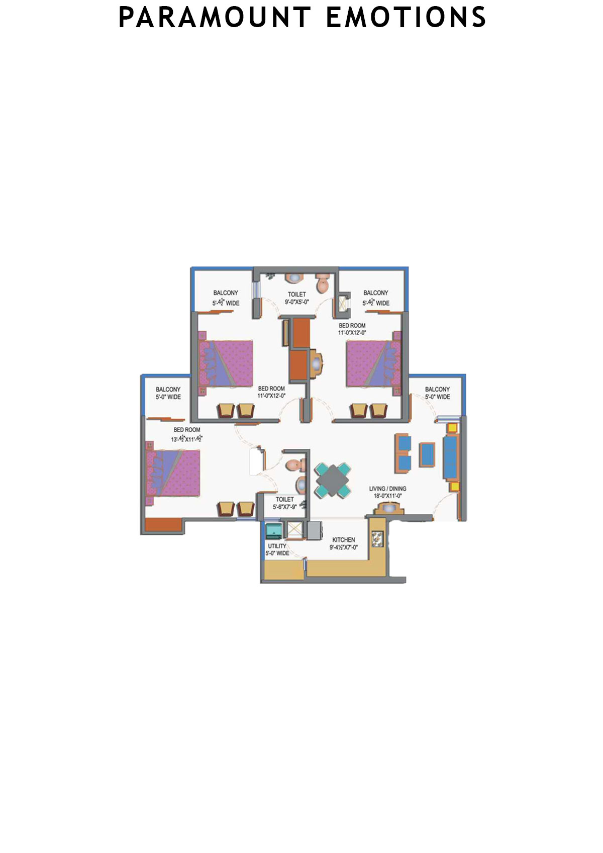 Paramount Emotions Lucky Unit 1 Floor Plan