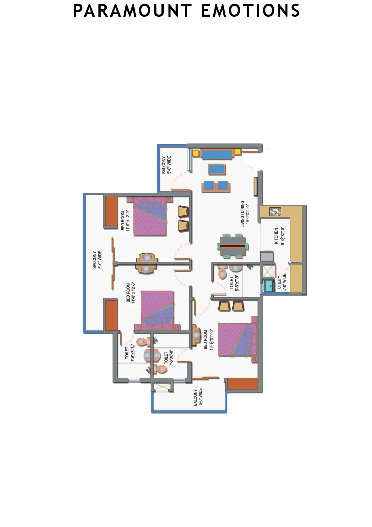 Paramount Emotions Tochen Unit 3 Floor Plan