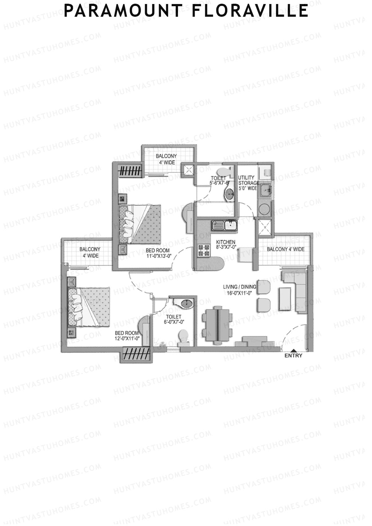 Paramount Floraville Gloxinia Unit 1 Floor Plan