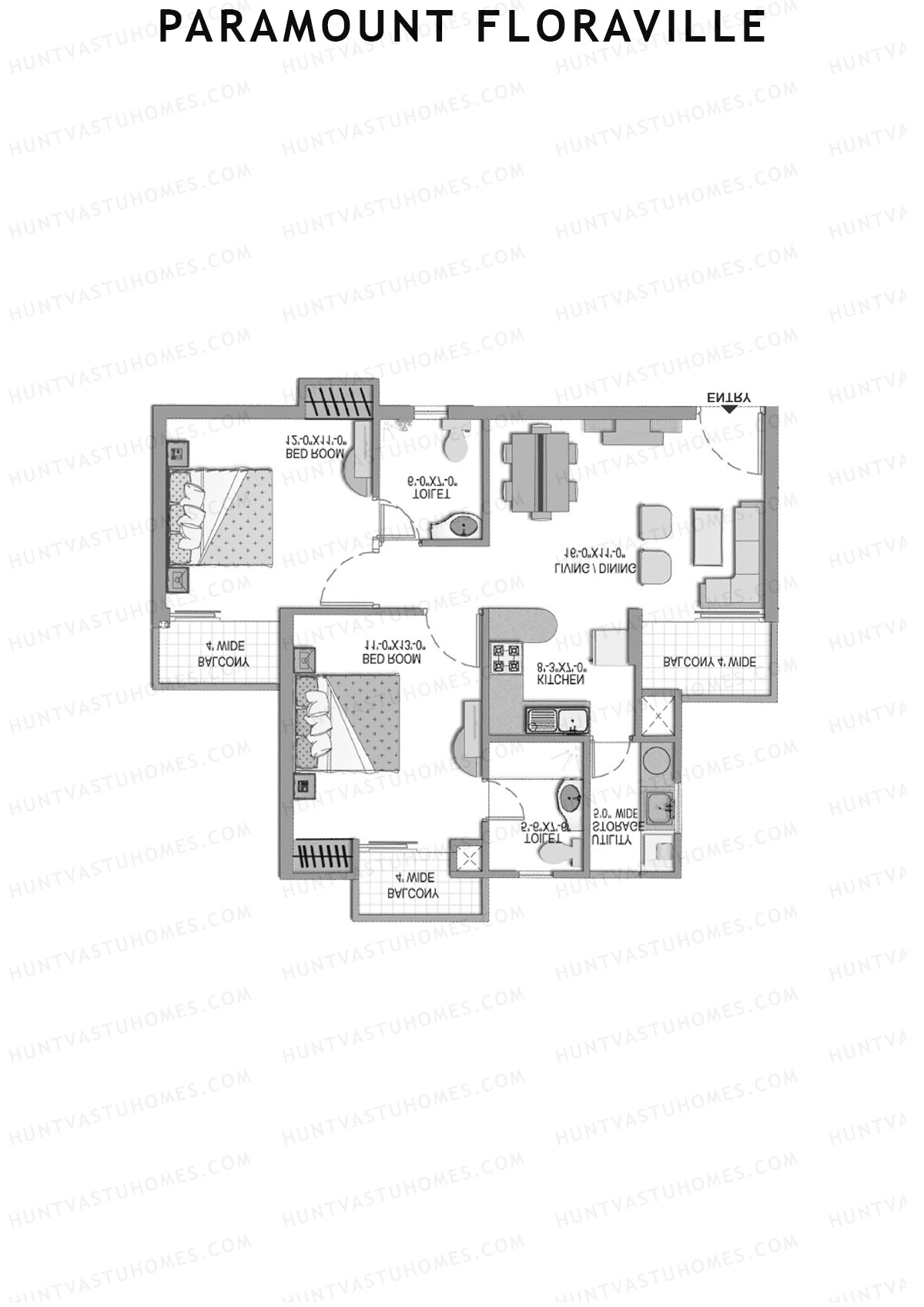 Paramount Floraville Gloxinia Unit 2 Floor Plan