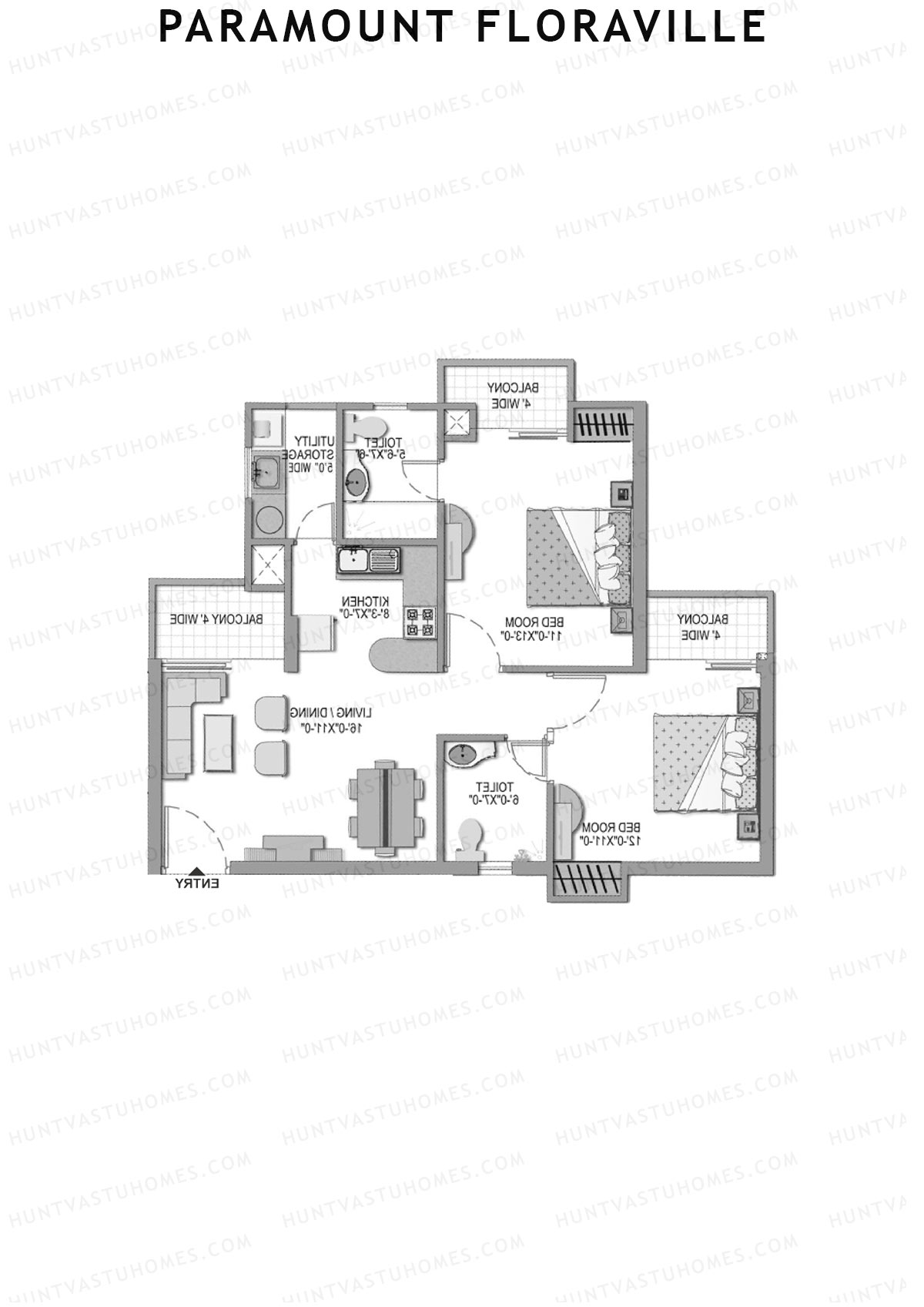 Paramount Floraville Tower Iris Unit 1 Floor Plan