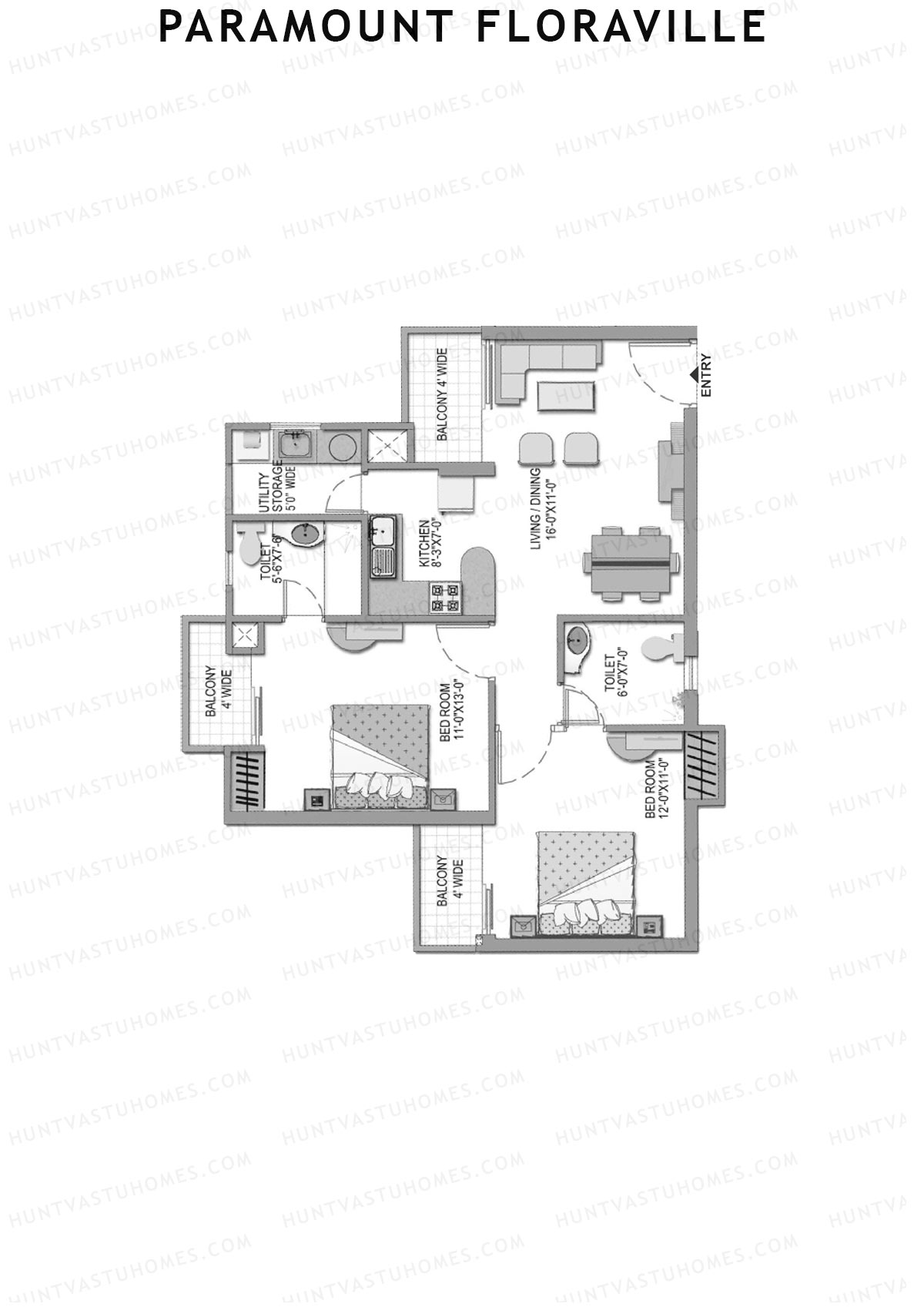 Paramount Floraville Marigold Unit 2 Floor Plan