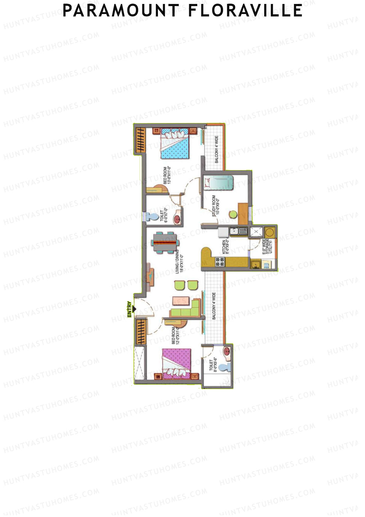 Paramount Floraville Marigold Unit 3 Floor Plan