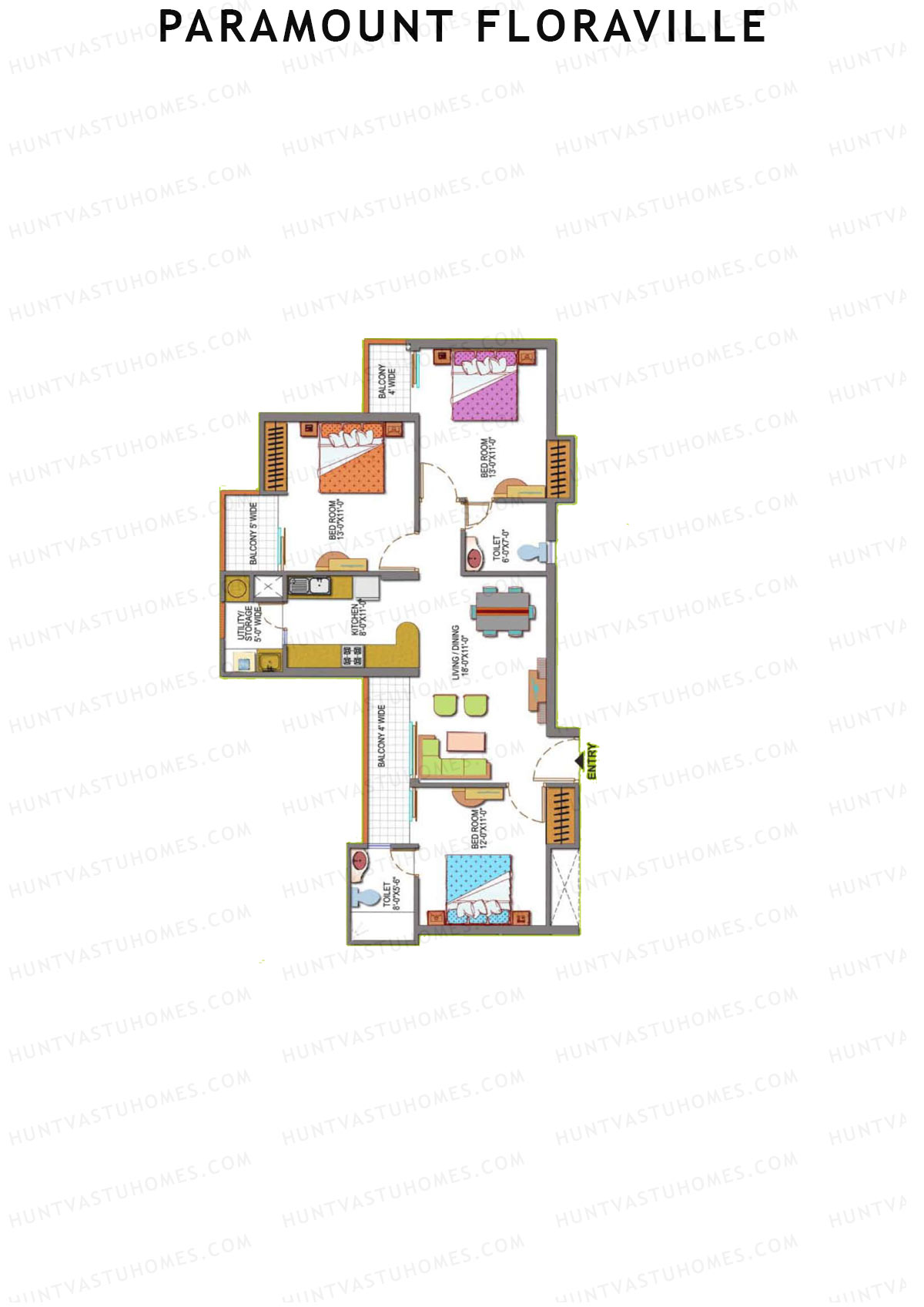 Paramount Floraville Marigold Unit 4 Floor Plan
