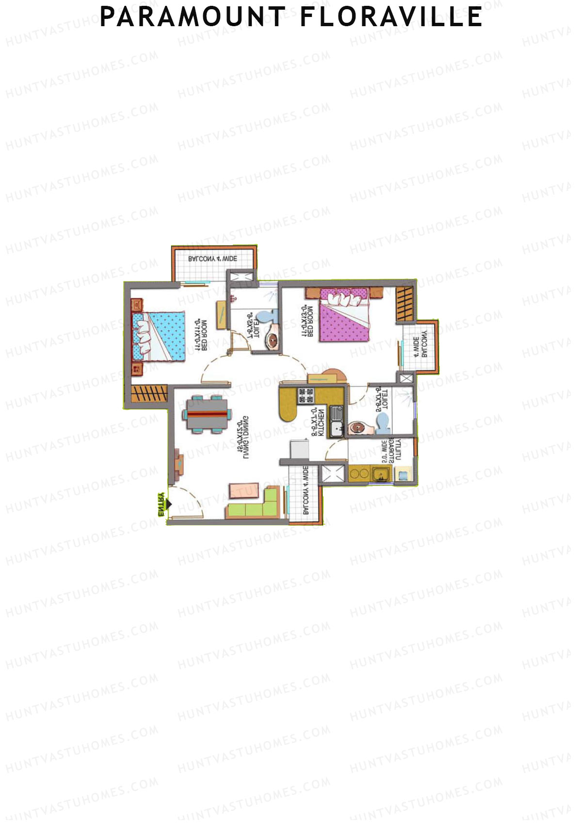 Paramount Floraville Olive Unit 1 Floor Plan