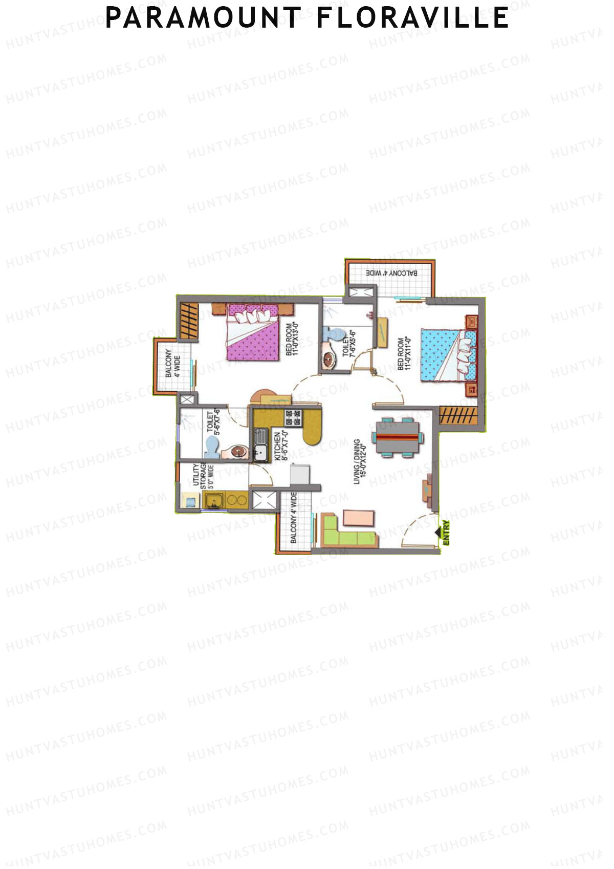 Paramount Floraville Olive Unit 2 Floor Plan