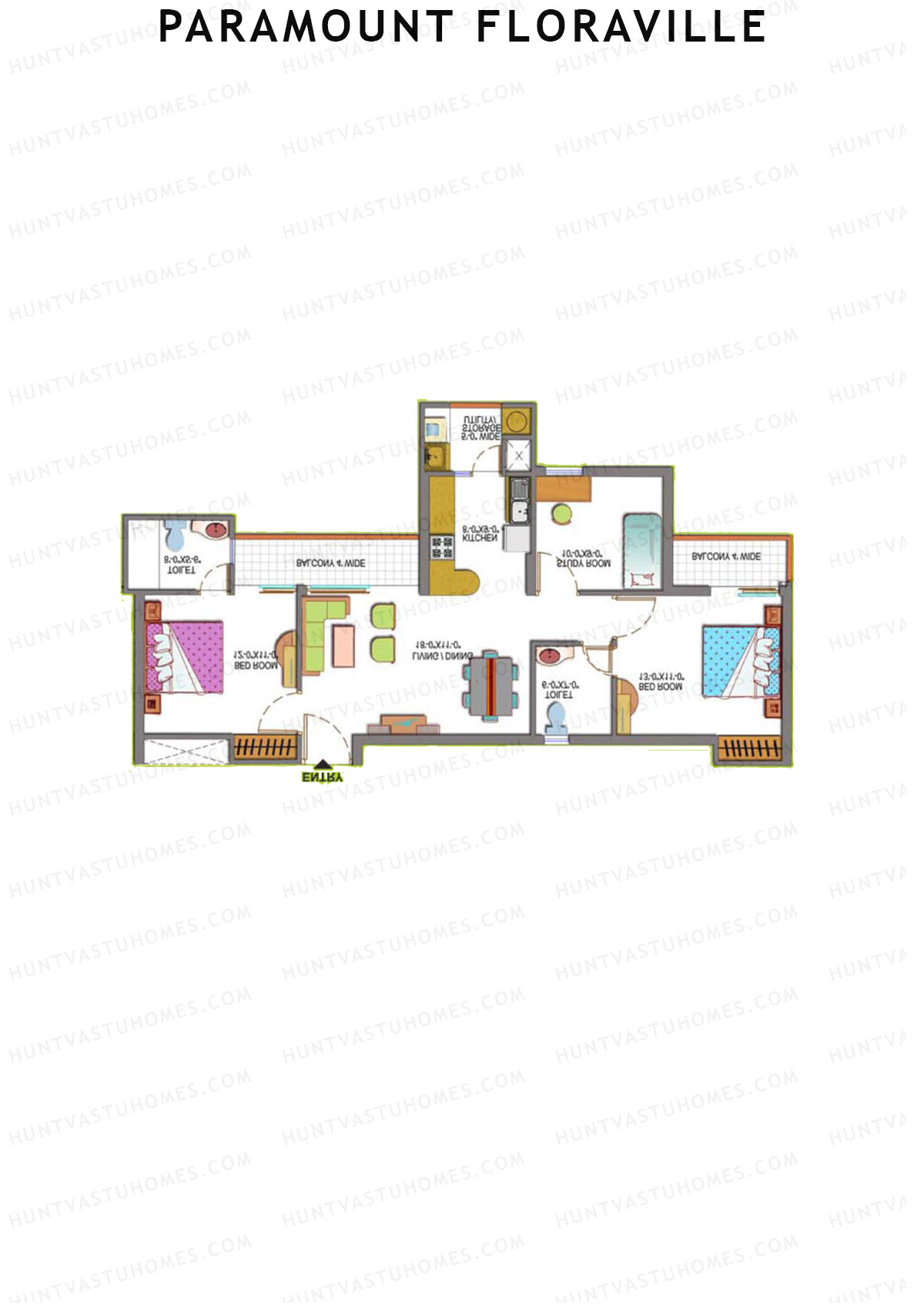 Paramount Floraville Tower Pine Unit 1 Floor Plan