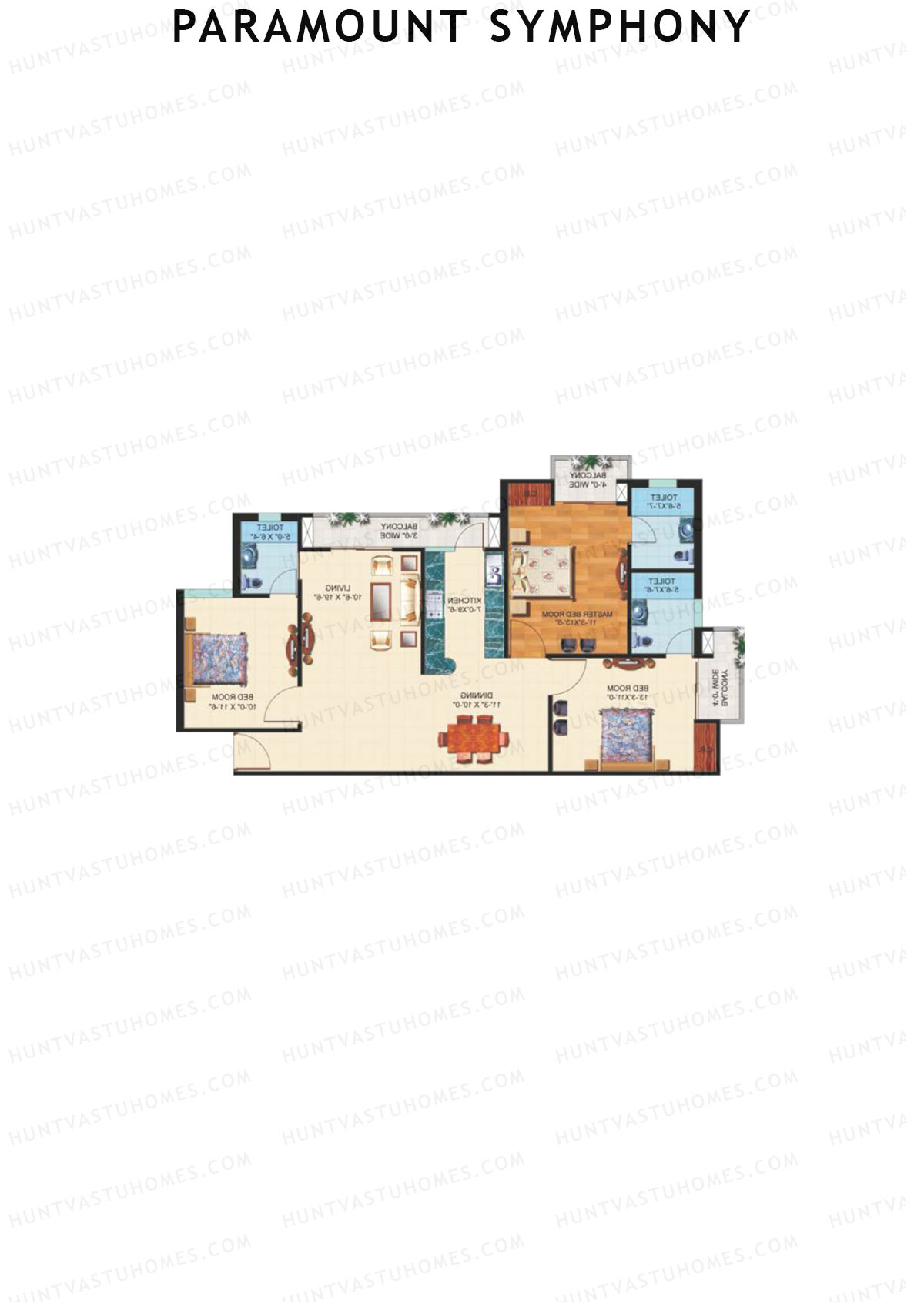 Paramount Symphony Mapple Unit 10 (Type A) Floor Plan
