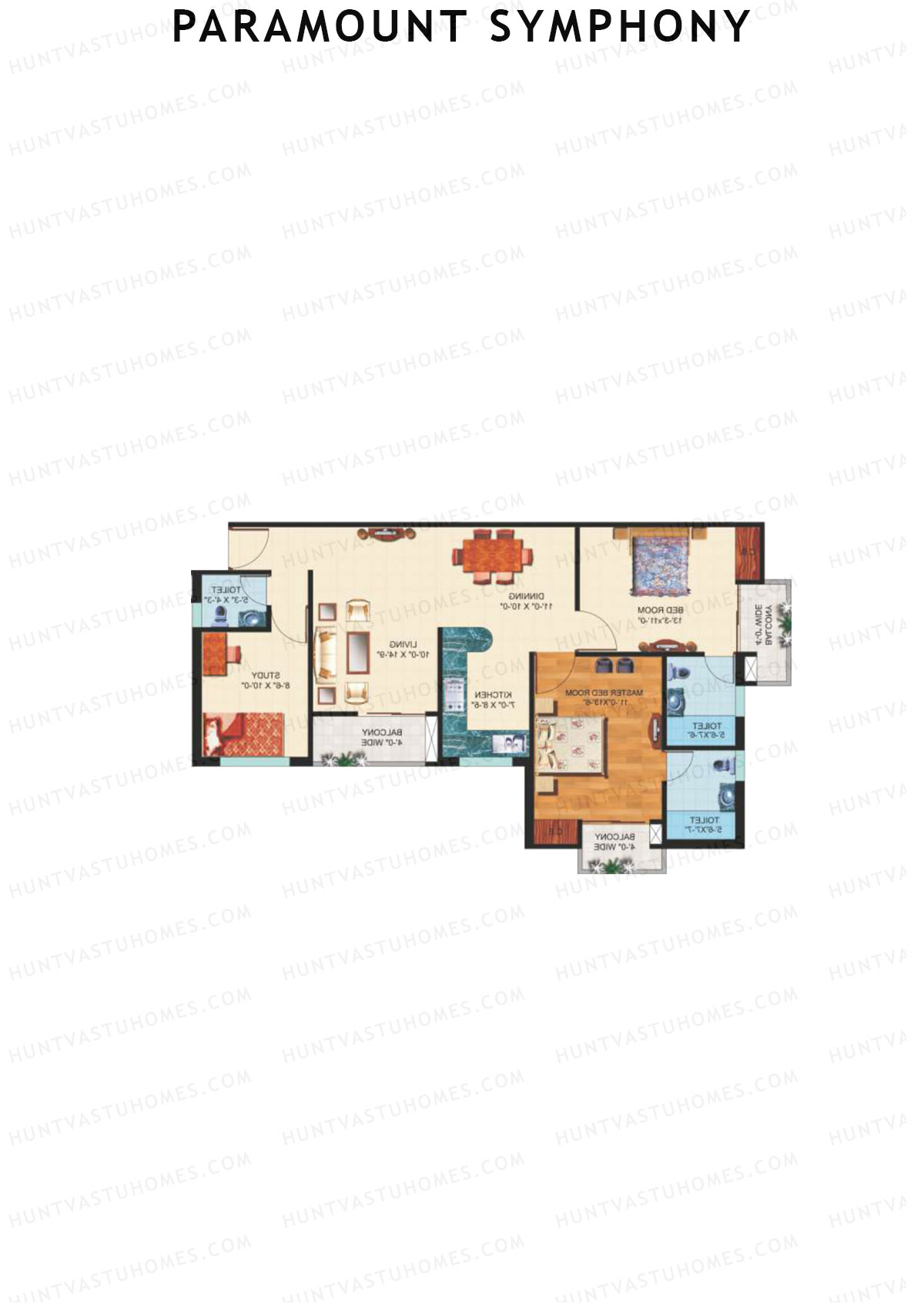 Paramount Symphony Mapple Unit 11 (Type B) Floor Plan