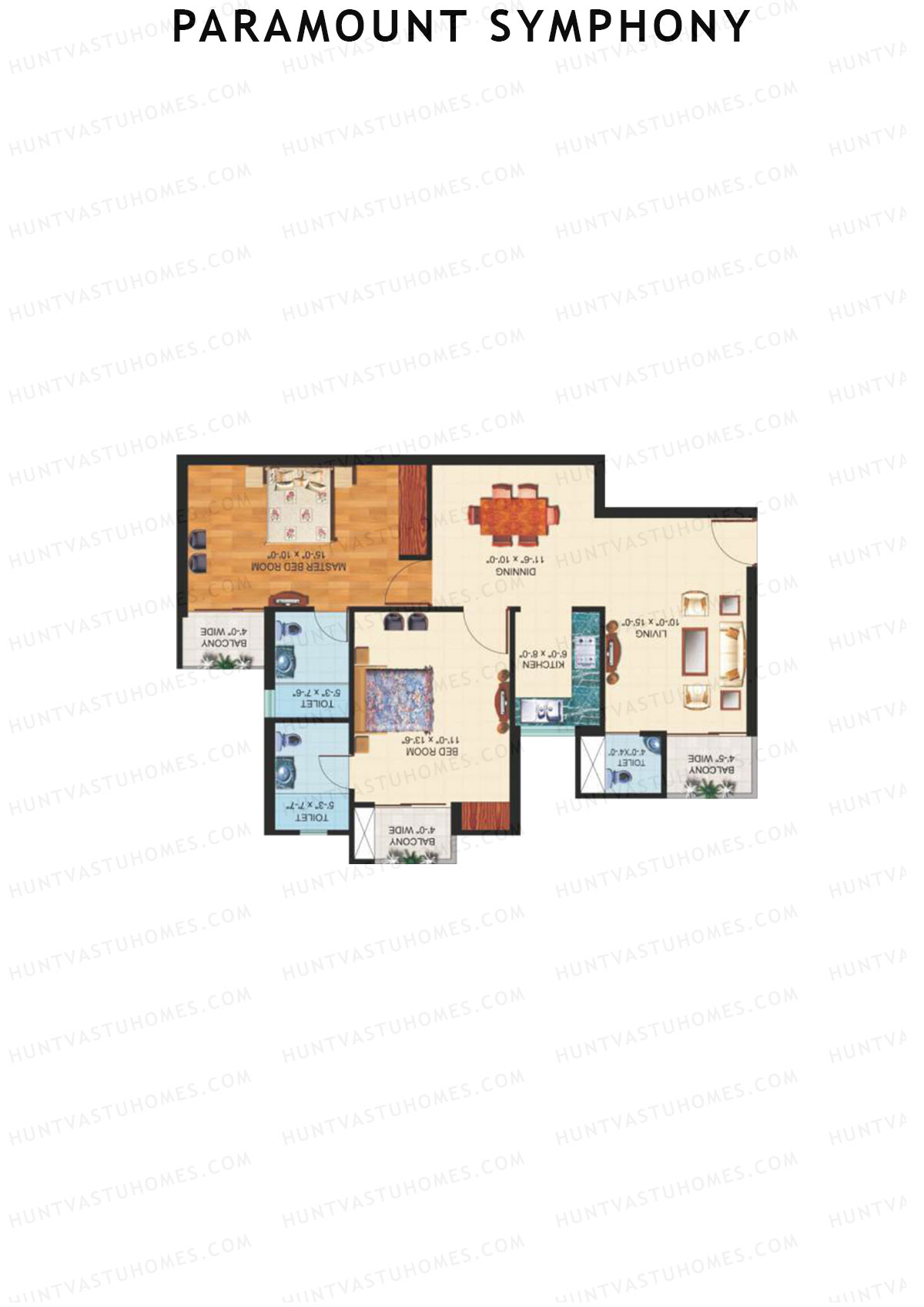 Paramount Symphony Mapple Unit 12 (Type C) Floor Plan