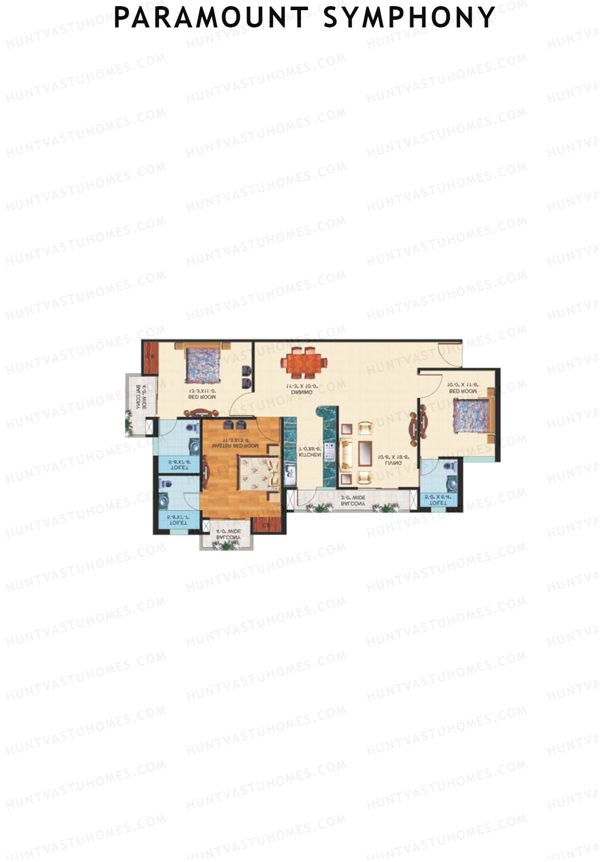 Paramount Symphony Mapple Unit 4 (Type A) Floor Plan
