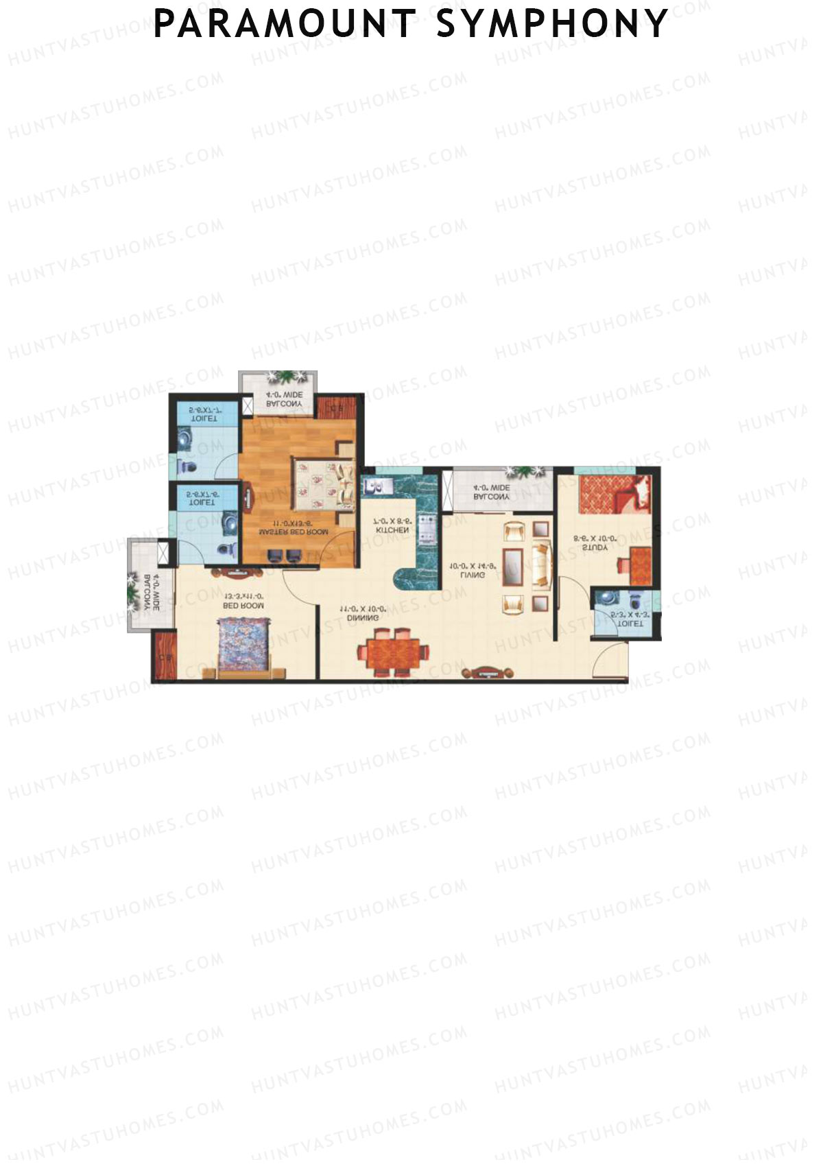 Paramount Symphony Mapple Unit 5 (Type B) Floor Plan