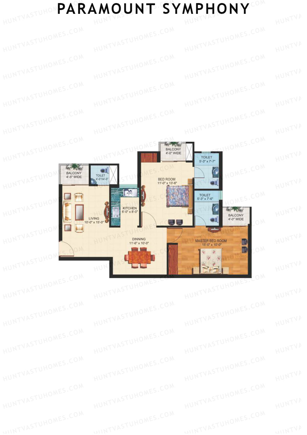 Paramount Symphony Mapple Unit 6 (Type C) Floor Plan