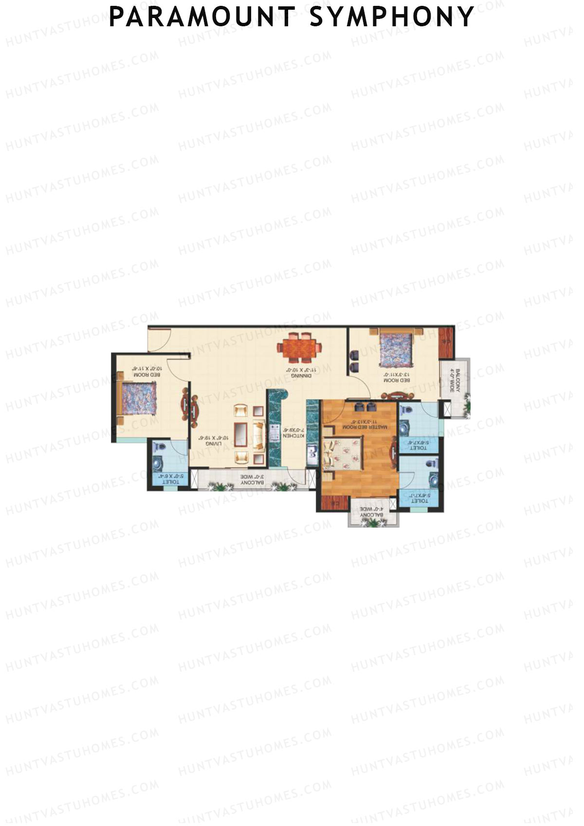 Paramount Symphony Mapple Unit 9 (Type A) Floor Plan
