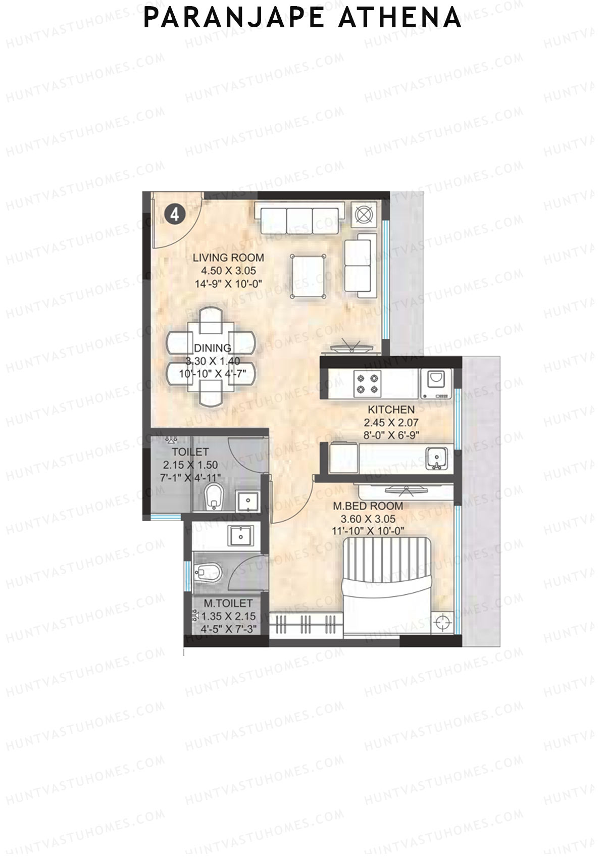 Paranjape Athena Wing C Unit 4 Floor Plan
