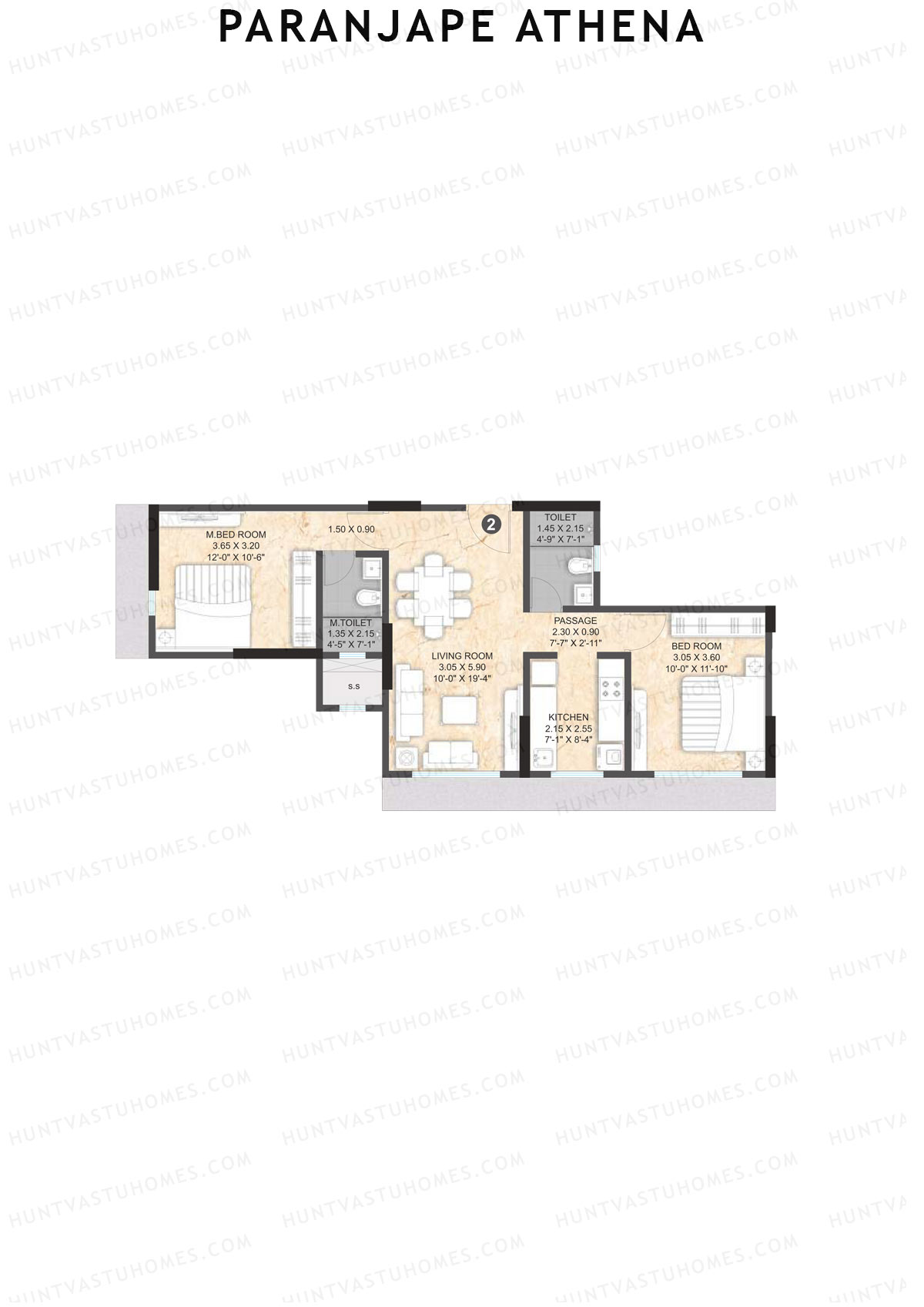 Paranjape Athena Wing D Unit 2 Floor Plan