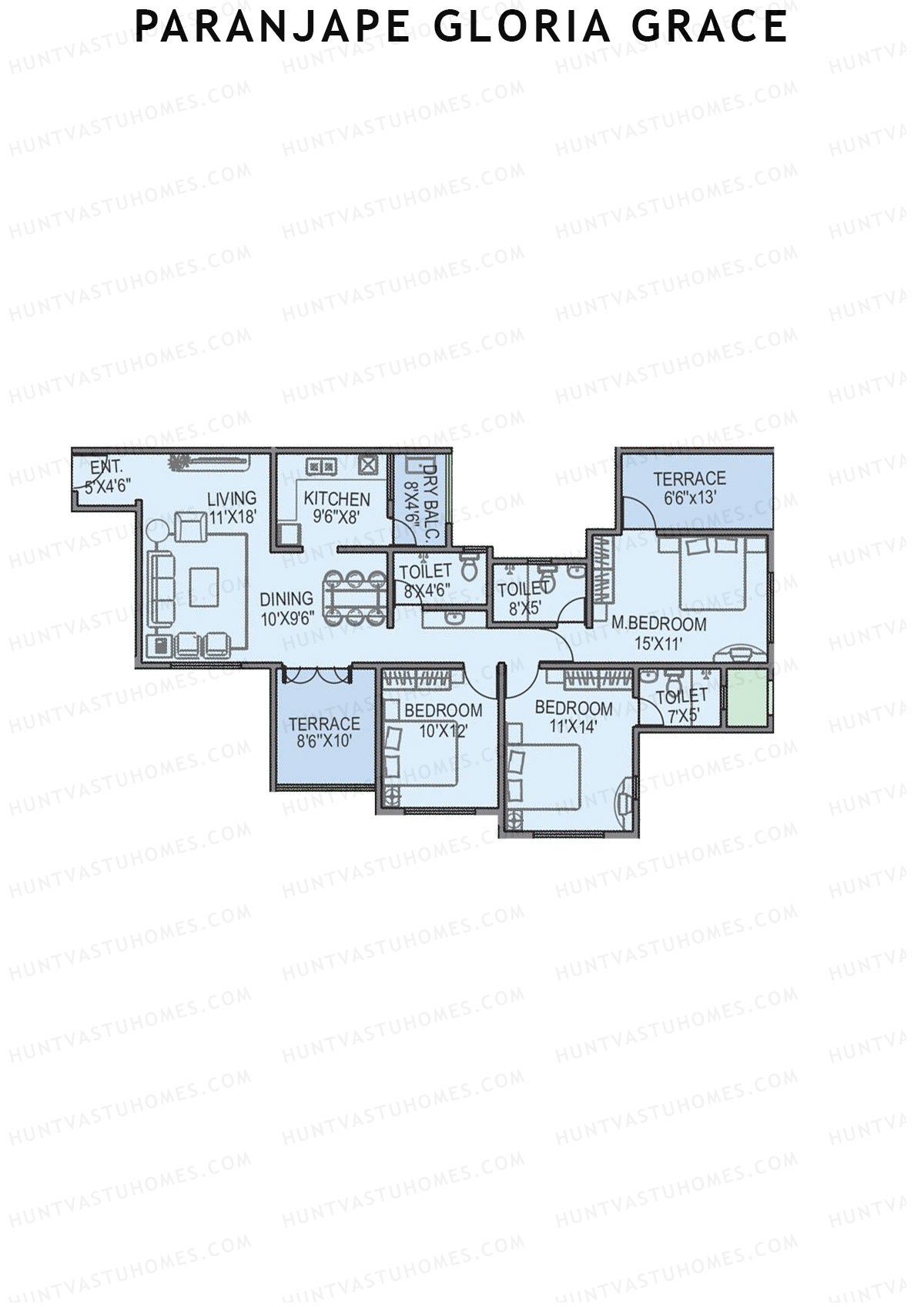Paranjape Gloria Grace Wing E Unit 2 Floor Plan