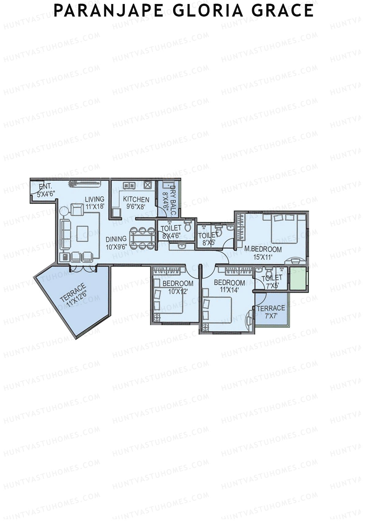 Paranjape Gloria Grace Wing E Unit 2 Floor Plan