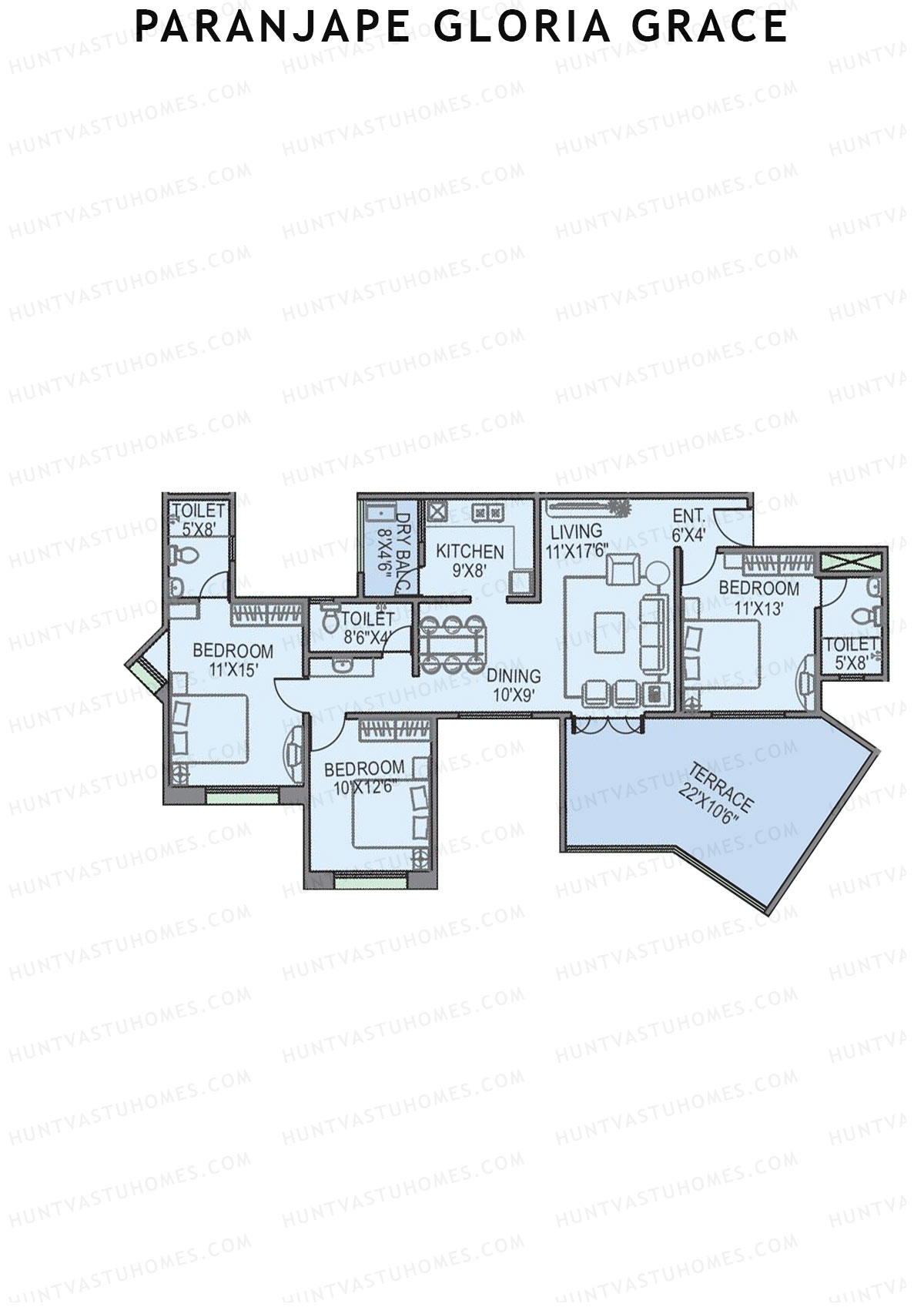 Paranjape Gloria Grace Wing E Unit 3 Floor Plan
