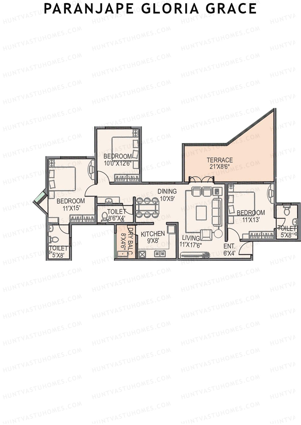 Paranjape Gloria Grace Wing E Unit 4 Floor Plan