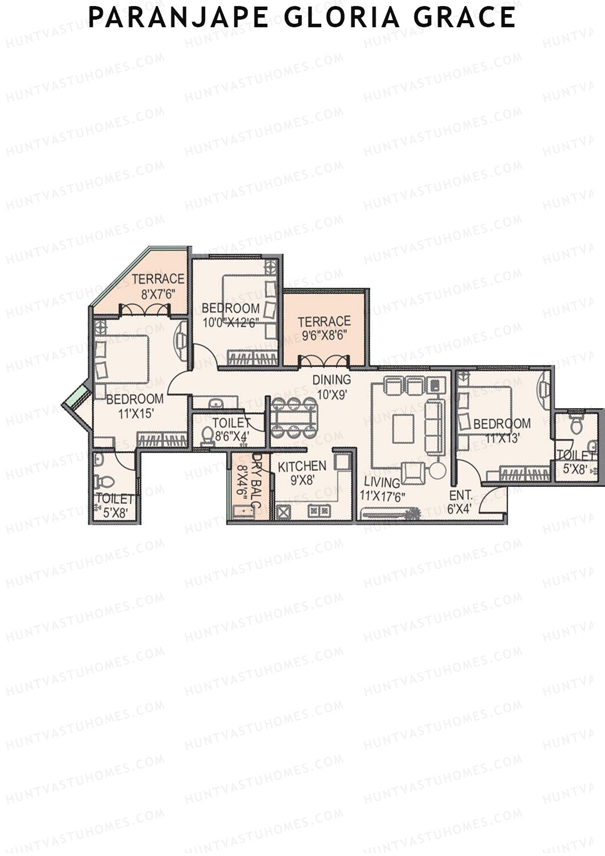 Paranjape Gloria Grace Wing E Unit 4 Floor Plan