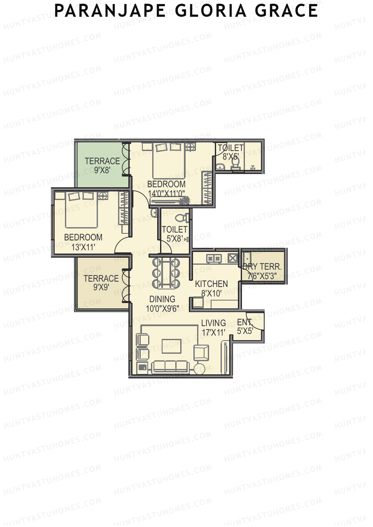 Paranjape Gloria Grace Wing E Unit 5 Floor Plan