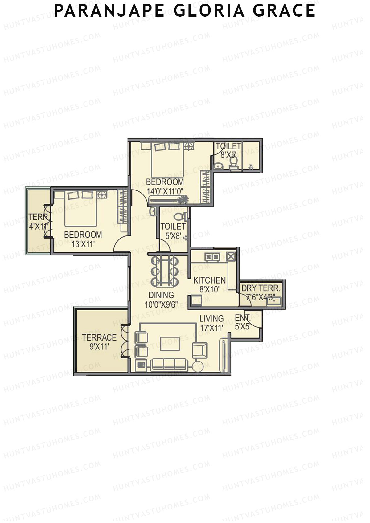 Paranjape Gloria Grace Wing E Unit 5 Floor Plan