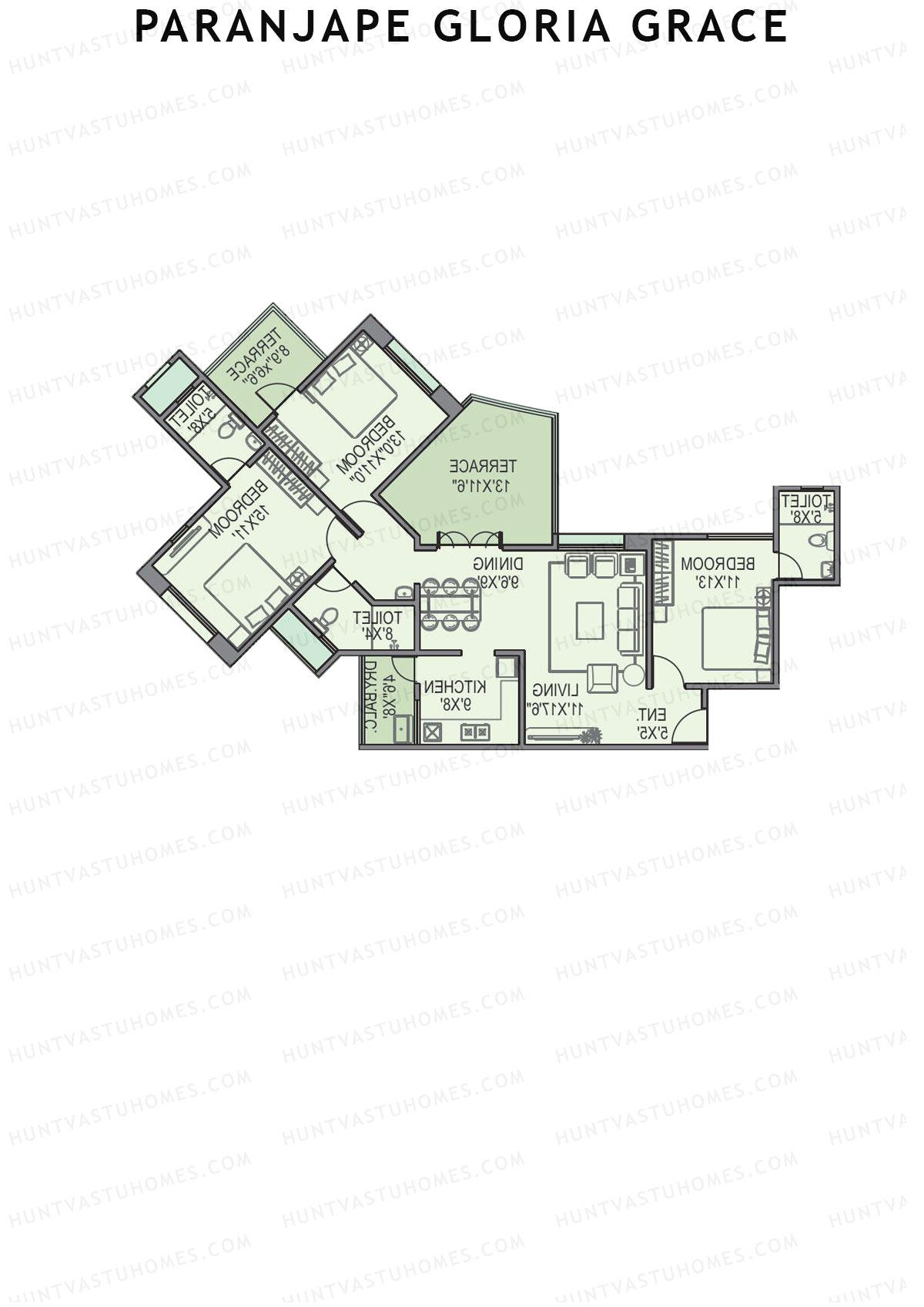 Paranjape Gloria Grace Wing E Unit 6 Floor Plan