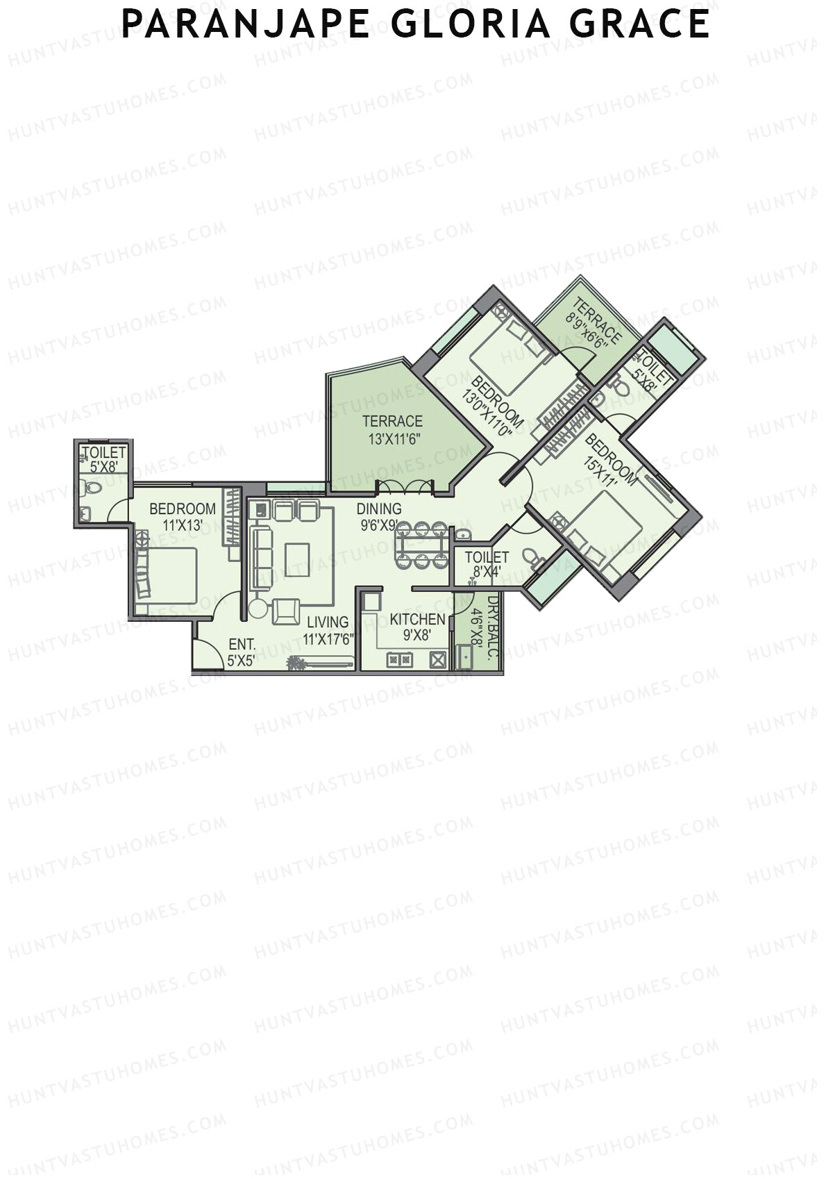 Paranjape Gloria Grace Wing E Unit 7 Floor Plan