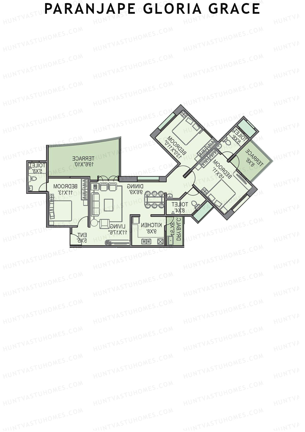 Paranjape Gloria Grace Wing E Unit 7 Floor Plan