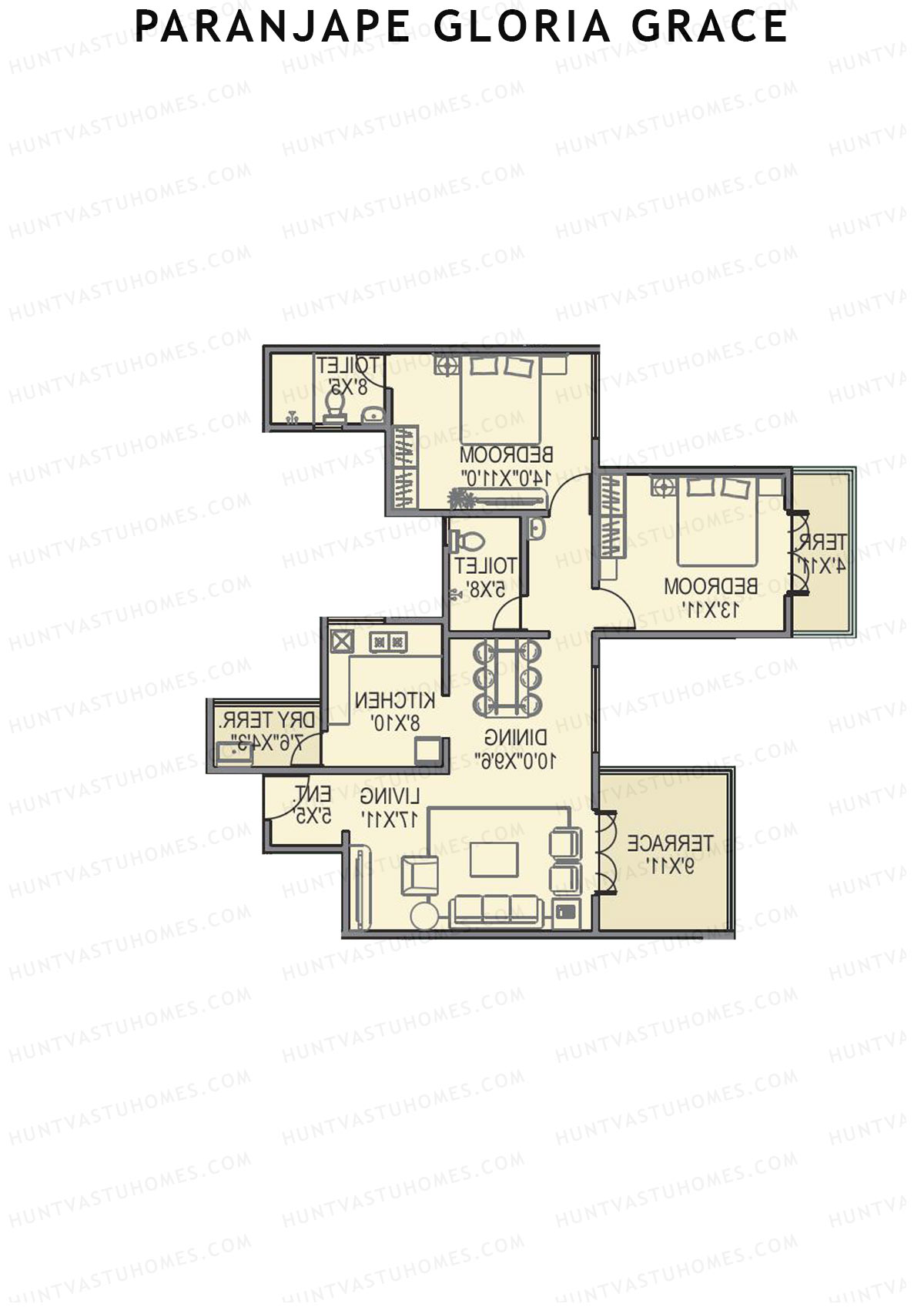 Paranjape Gloria Grace Wing E Unit 8 Floor Plan