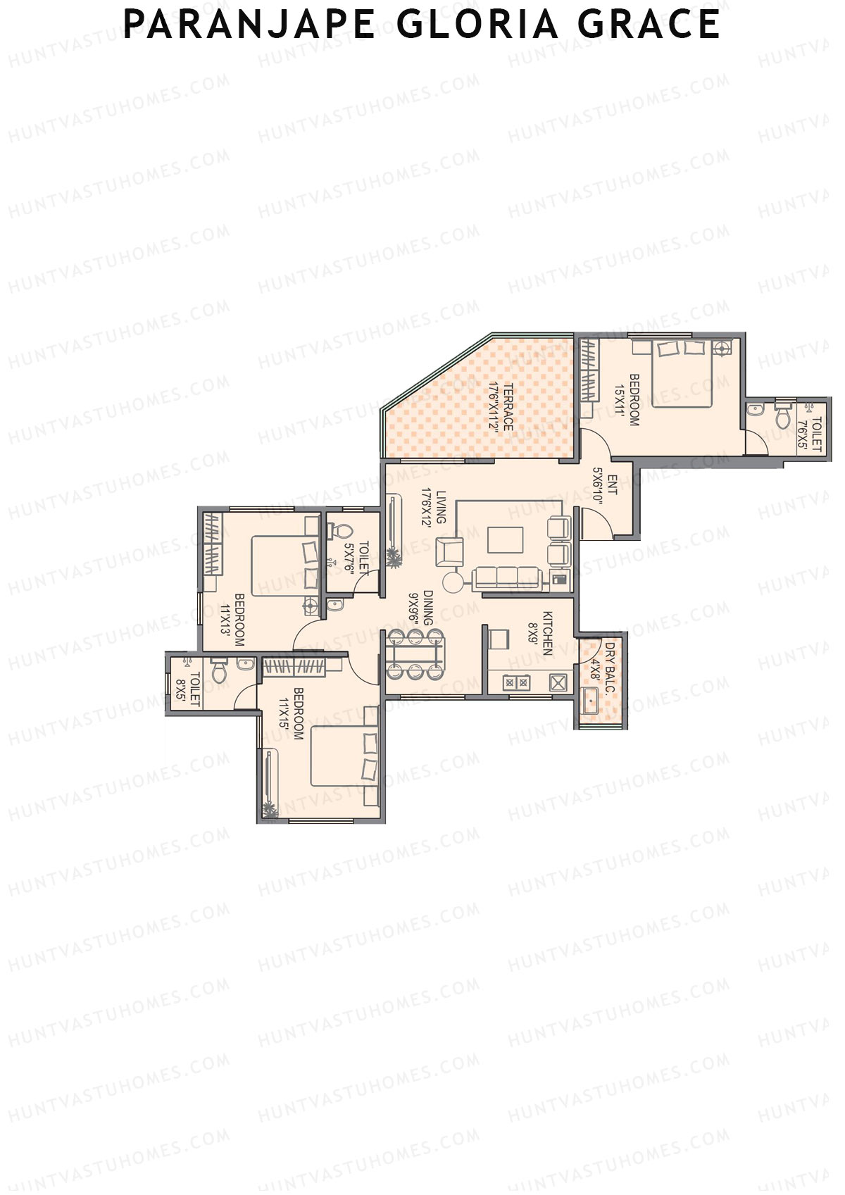 Paranjape Gloria Grace Wing F Unit 1 Floor Plan