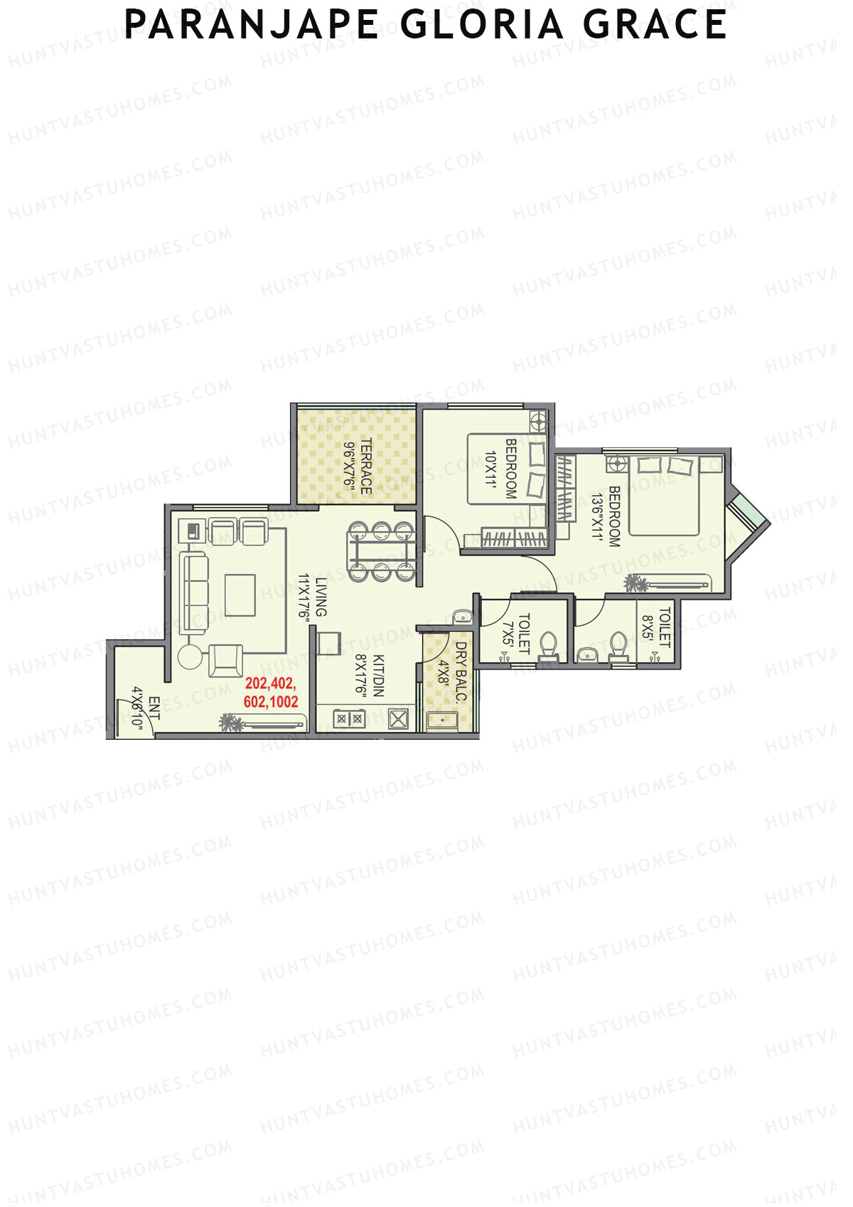 Paranjape Gloria Grace Wing F Unit 2 Floor Plan