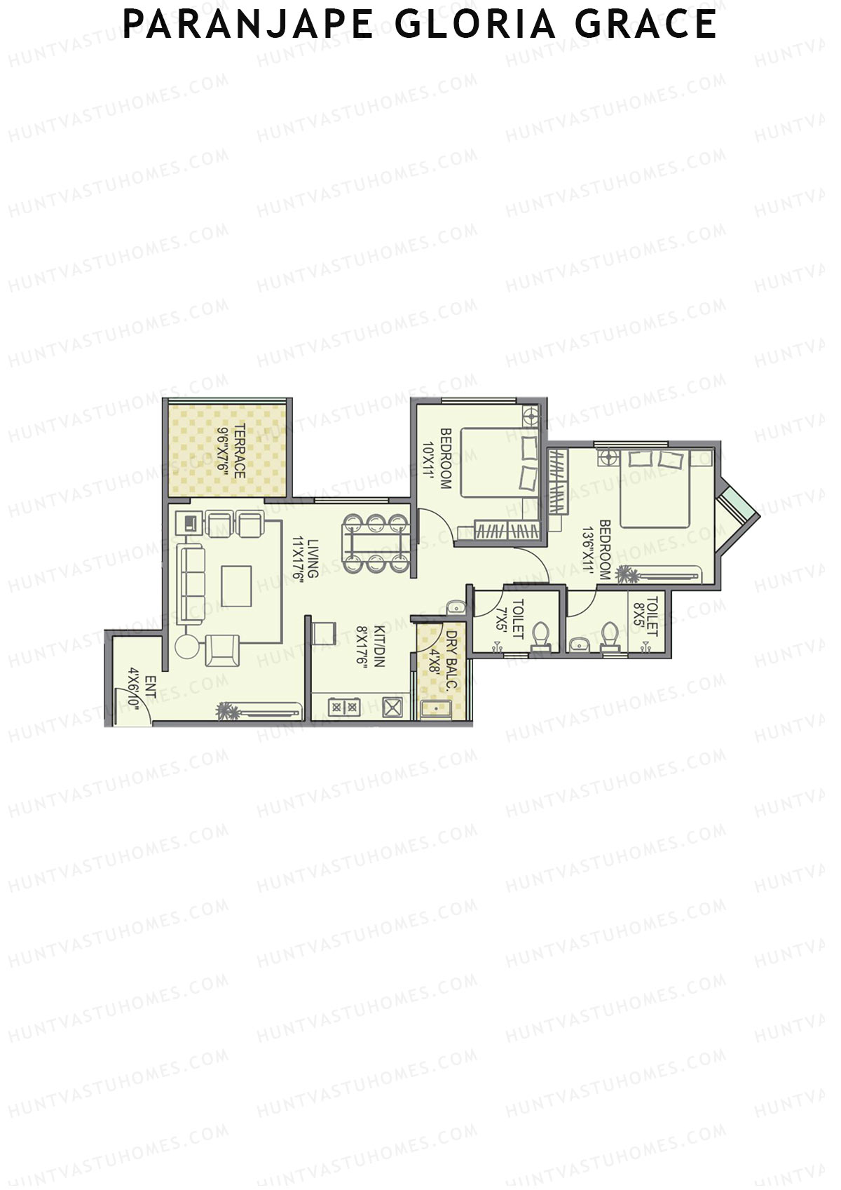 Paranjape Gloria Grace Wing F Unit 2 Floor Plan