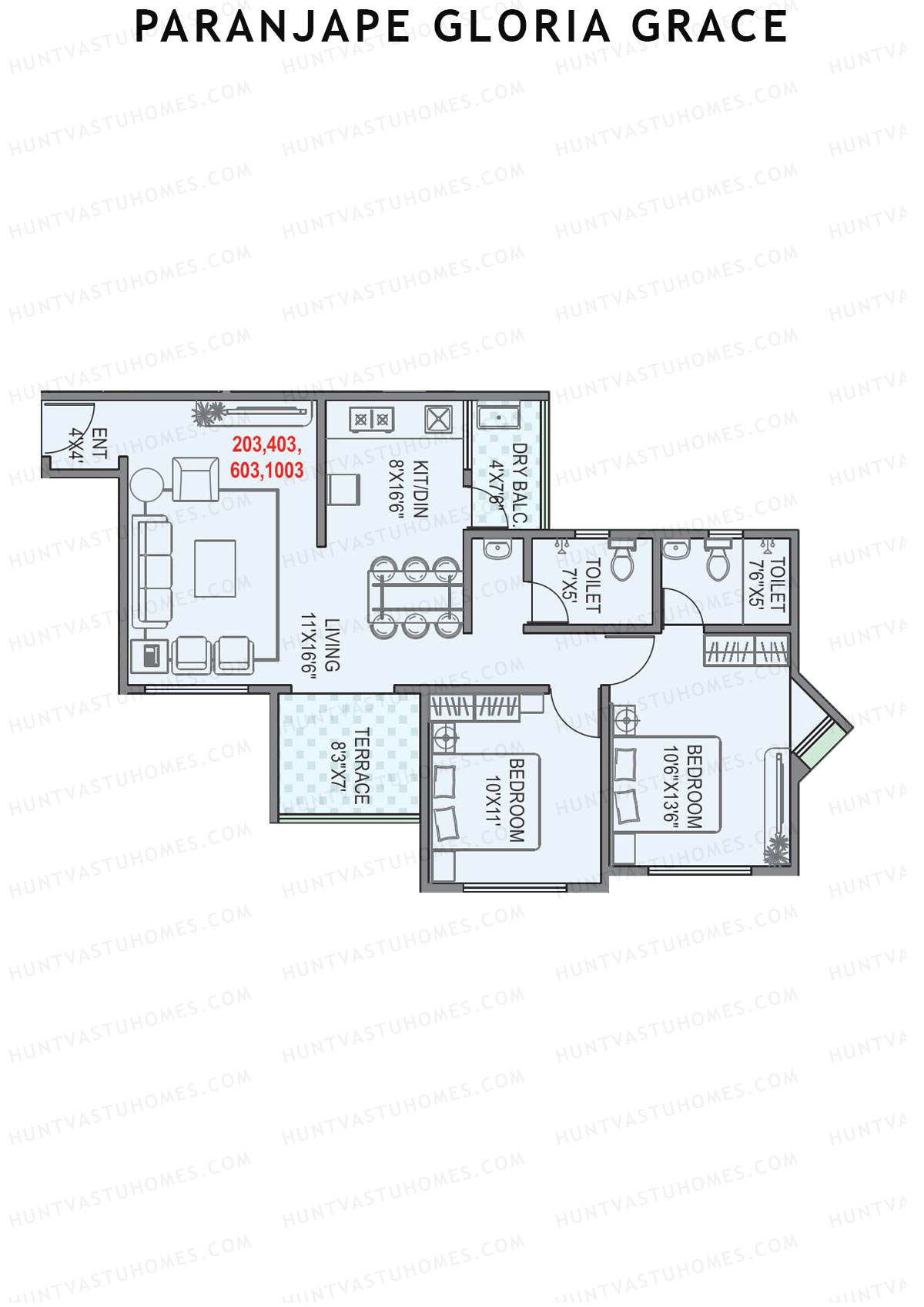 Paranjape Gloria Grace Wing F Unit 3 Floor Plan