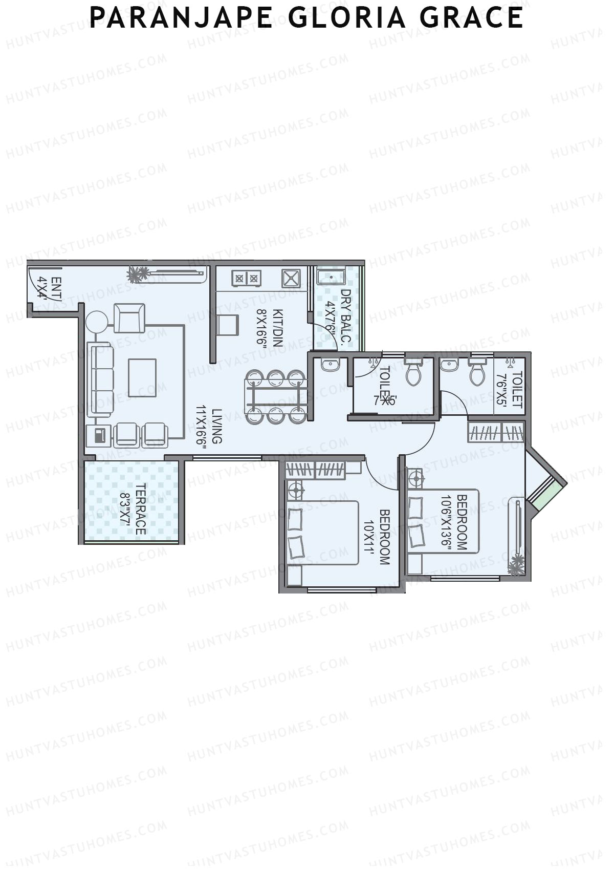 Paranjape Gloria Grace Wing F Unit 3 Floor Plan