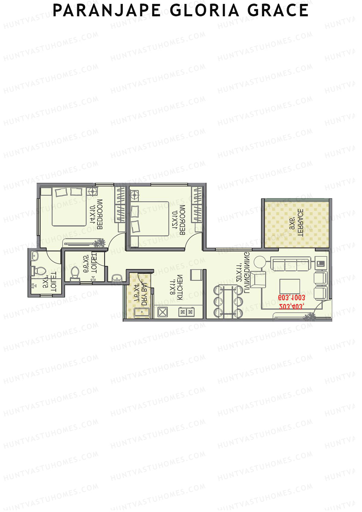 Paranjape Gloria Grace Wing G Unit 1 Floor Plan