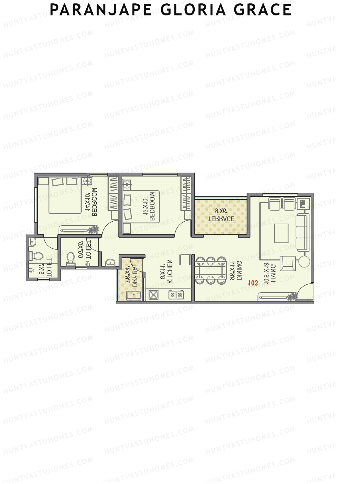 Paranjape Gloria Grace Wing G Unit 1 Floor Plan