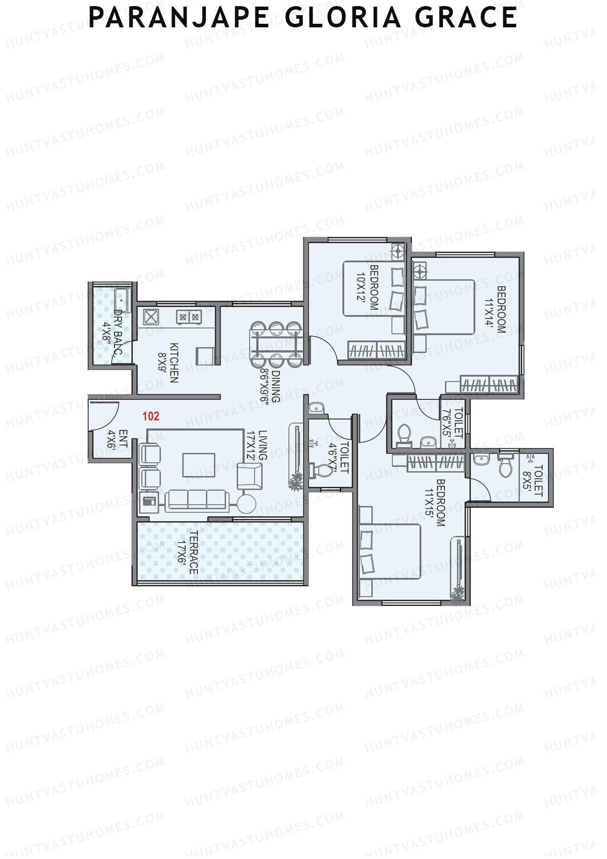 Paranjape Gloria Grace Wing G Unit 2 Floor Plan