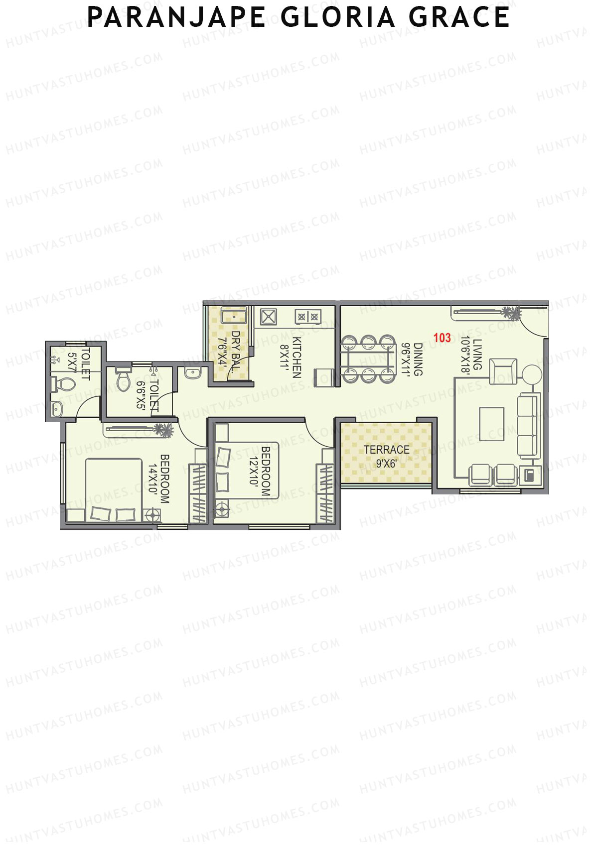 Paranjape Gloria Grace Wing G Unit 3 Floor Plan