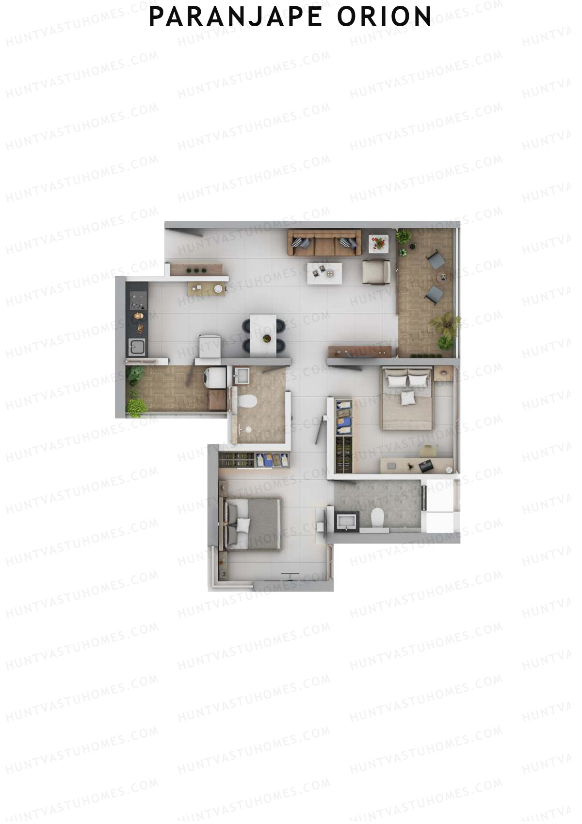 Paranjape Orion Tower 16 Unit 1 (Type A) Floor Plan