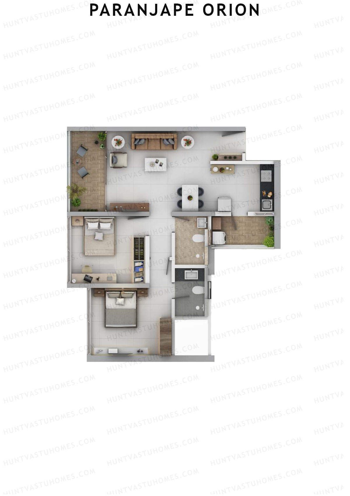 Paranjape Orion Tower 16 Unit 2 (Type B) Floor Plan