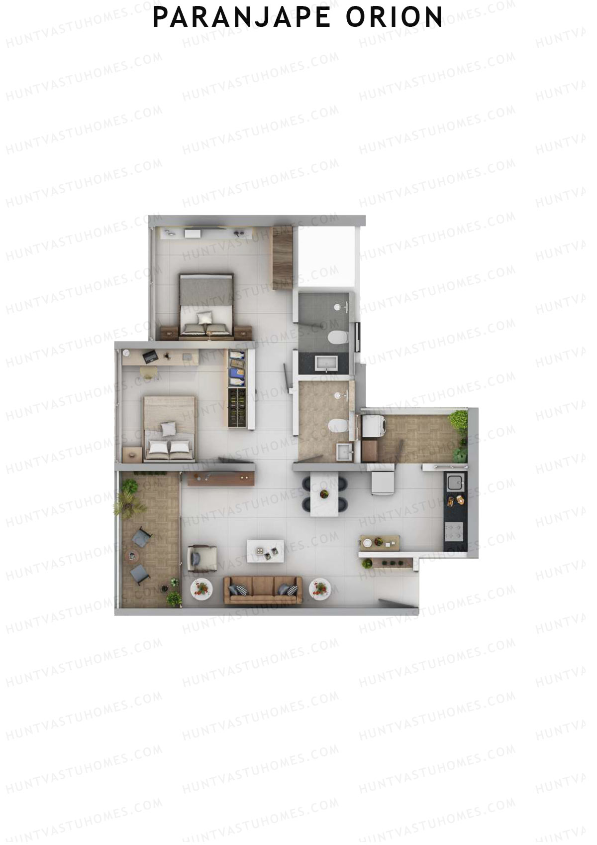 Paranjape Orion Tower 16 Unit 3 (Type B) Floor Plan