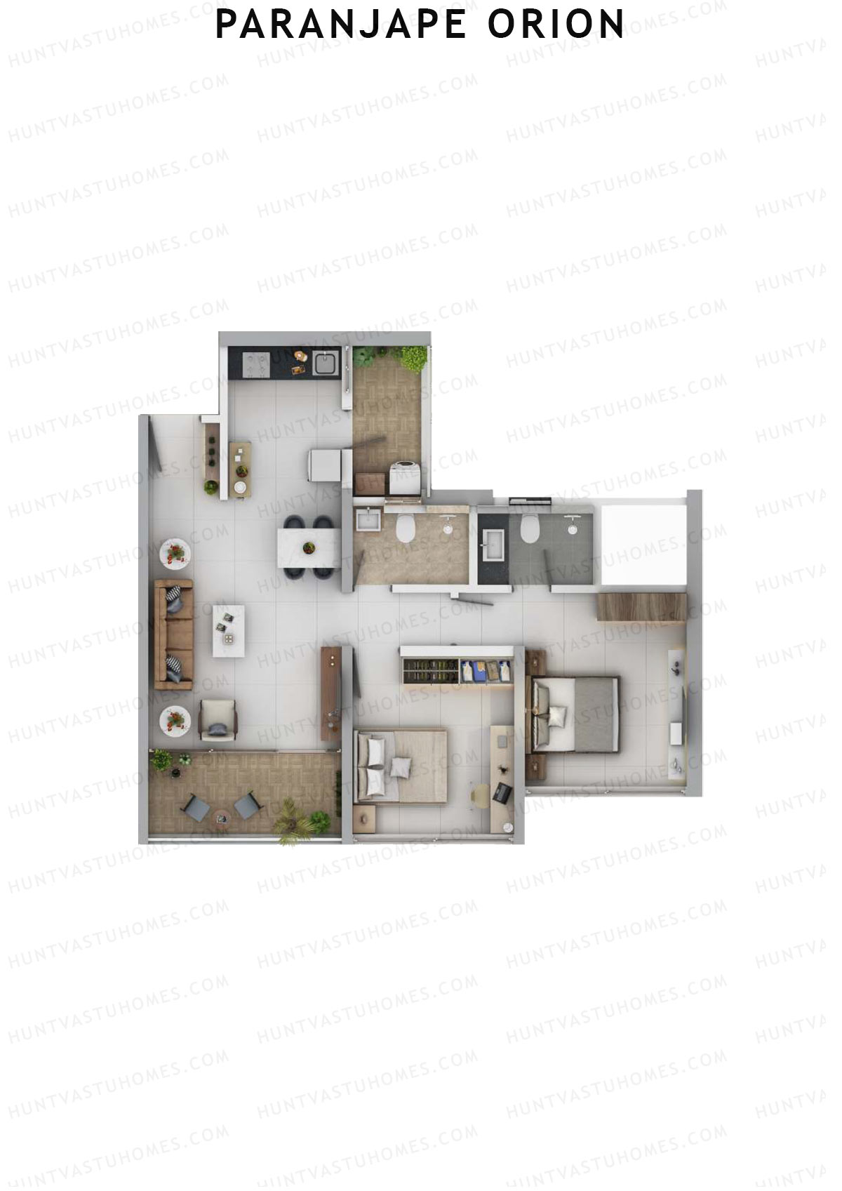 Paranjape Orion Tower 17 Unit 2 (Type B) Floor Plan