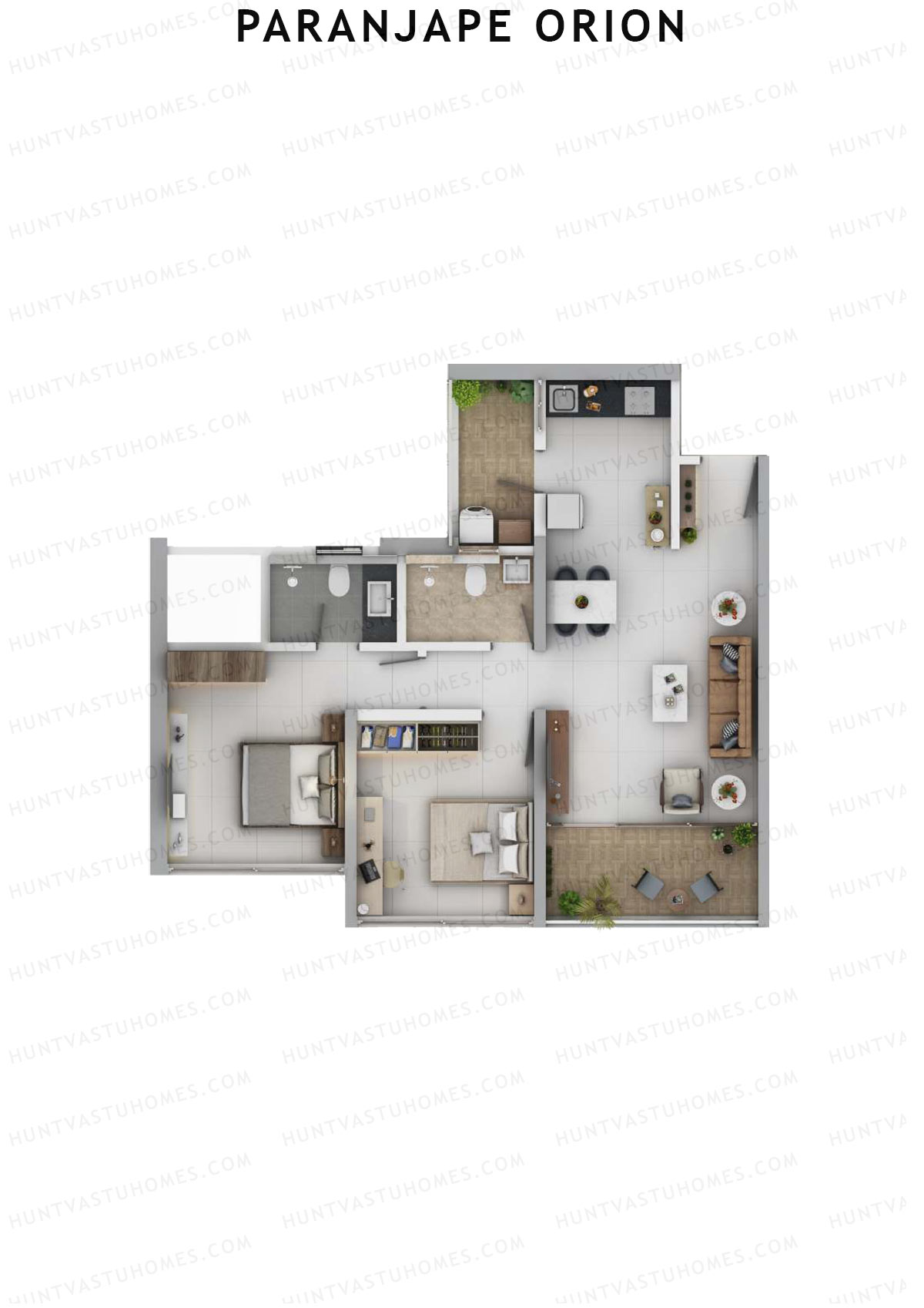 Paranjape Orion Tower 17 Unit 3 (Type B) Floor Plan