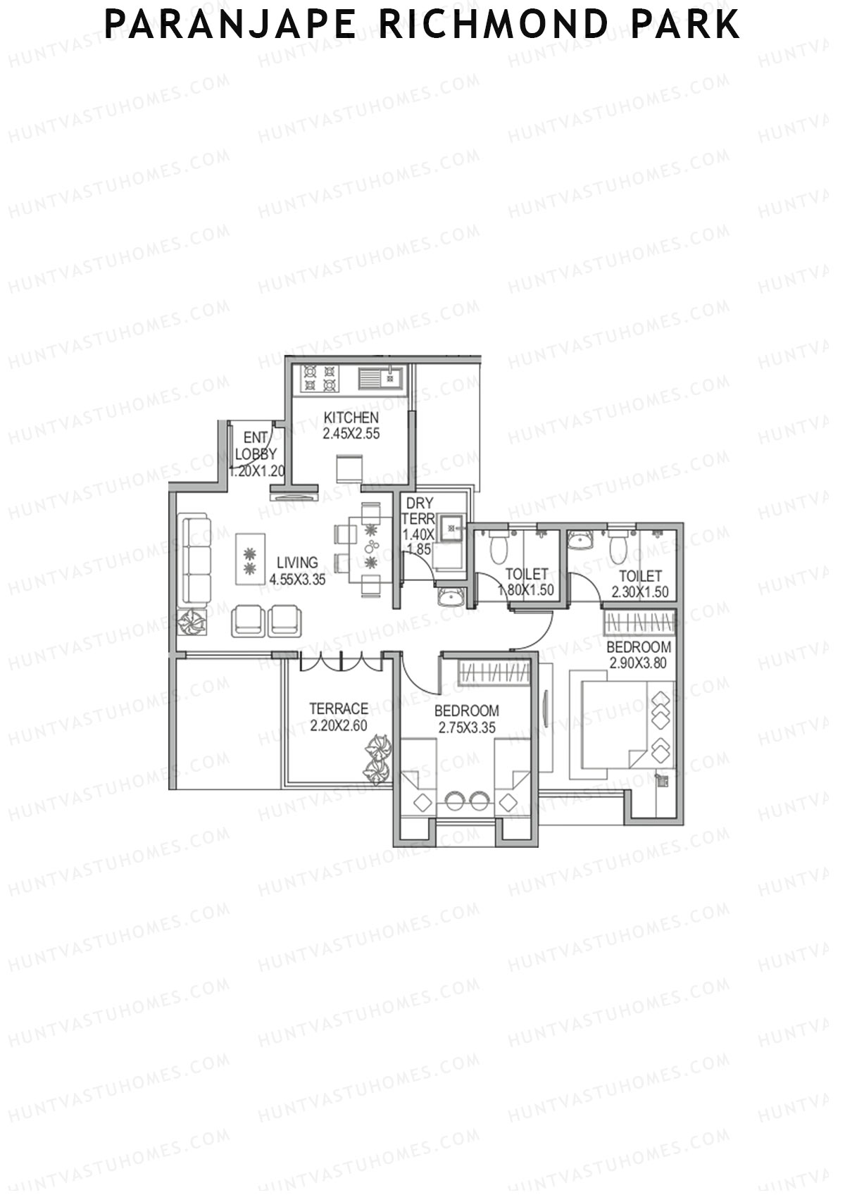 Paranjape Richmond Park Wing D Unit 1 Floor Plan