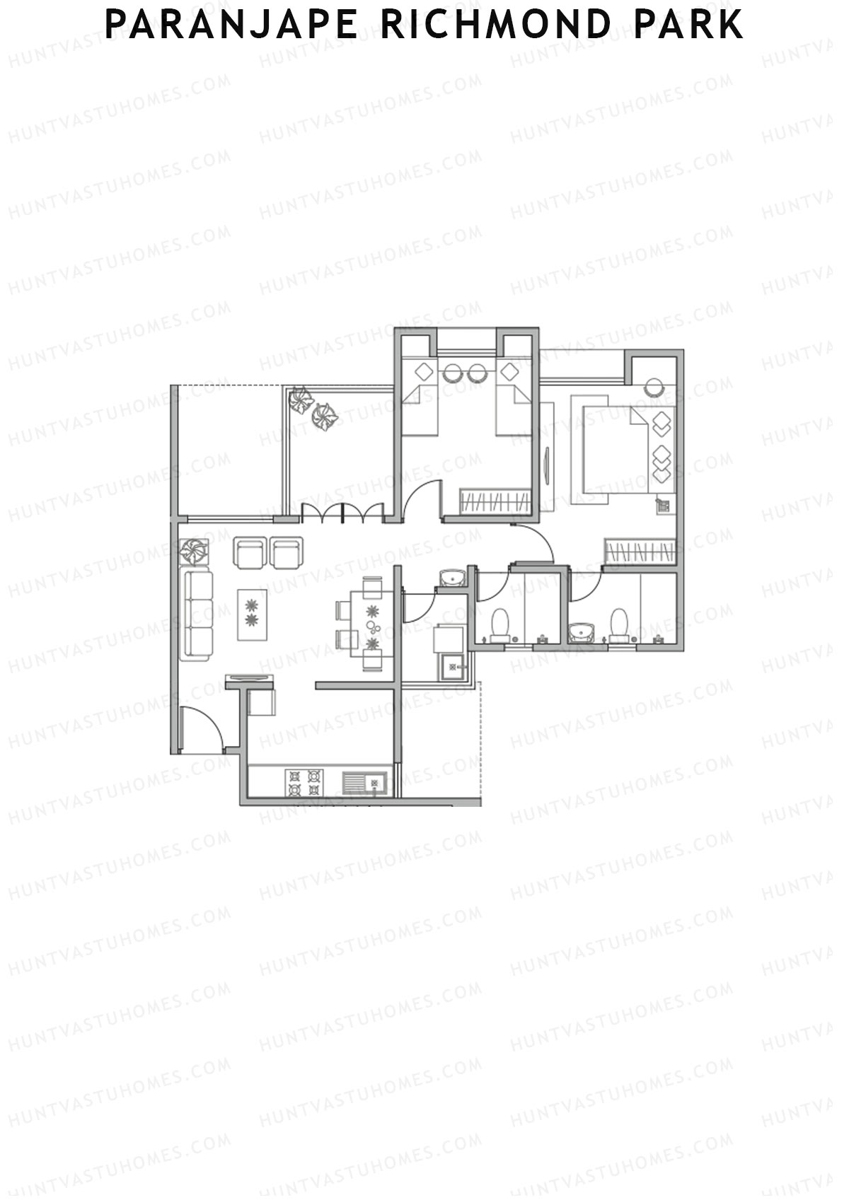 Paranjape Richmond Park Wing E Unit 3 Floor Plan