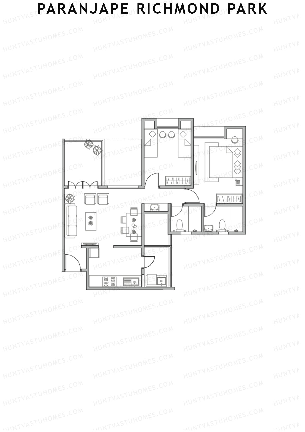 Paranjape Richmond Park Wing E Unit 3 Floor Plan