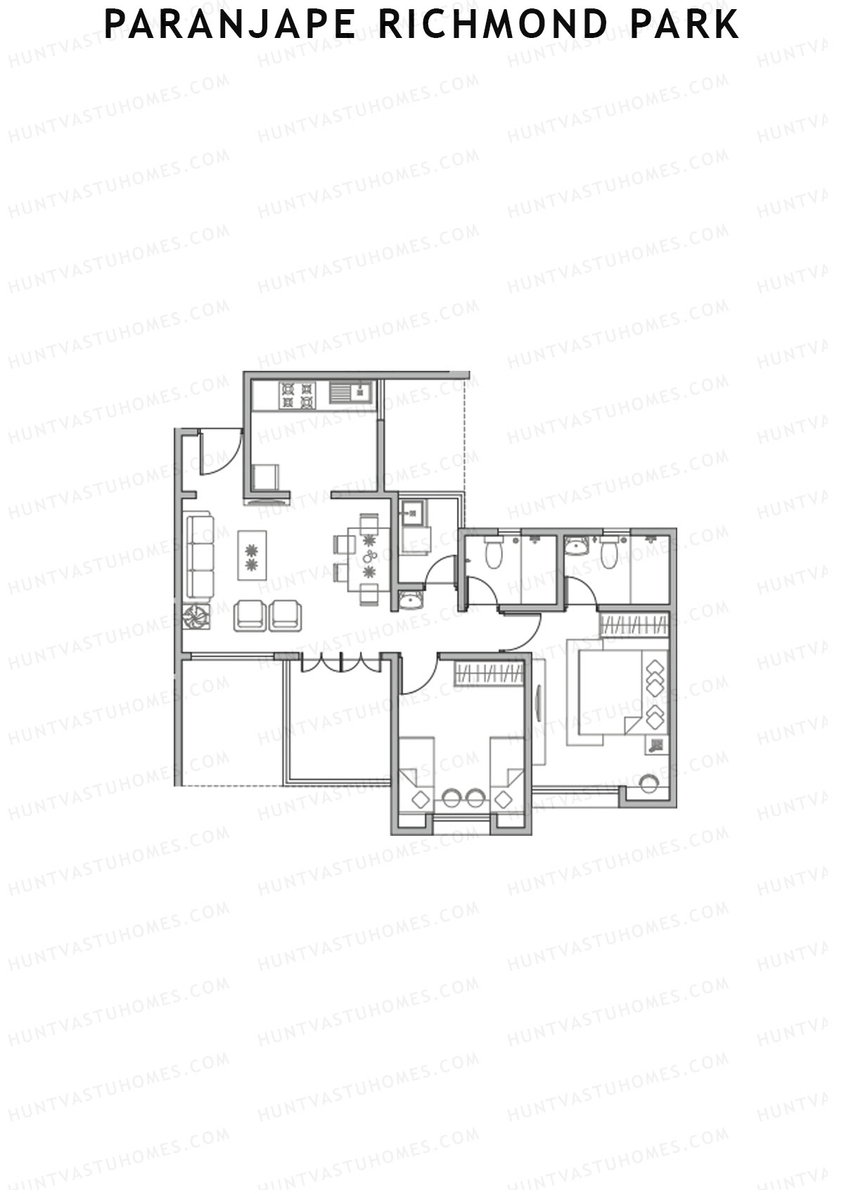 Paranjape Richmond Park Wing F Unit 1 Floor Plan