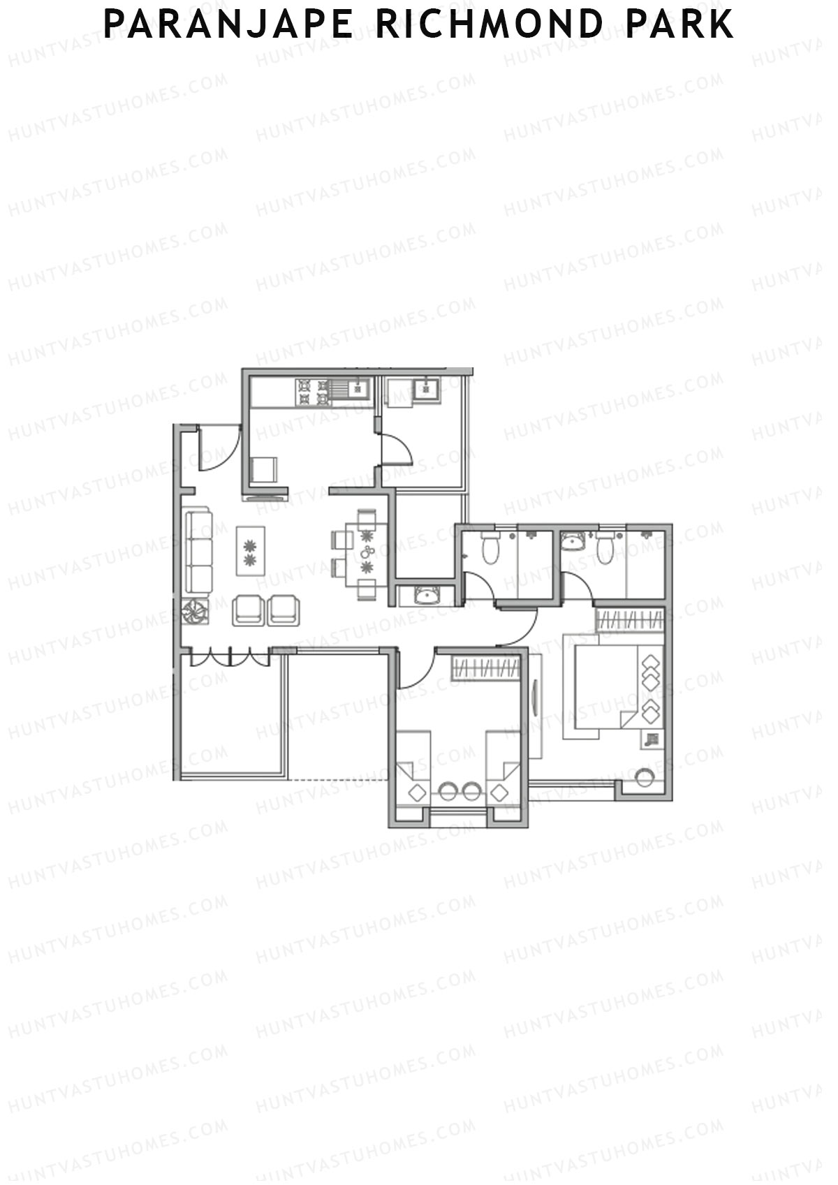 Paranjape Richmond Park Wing F Unit 1 Floor Plan